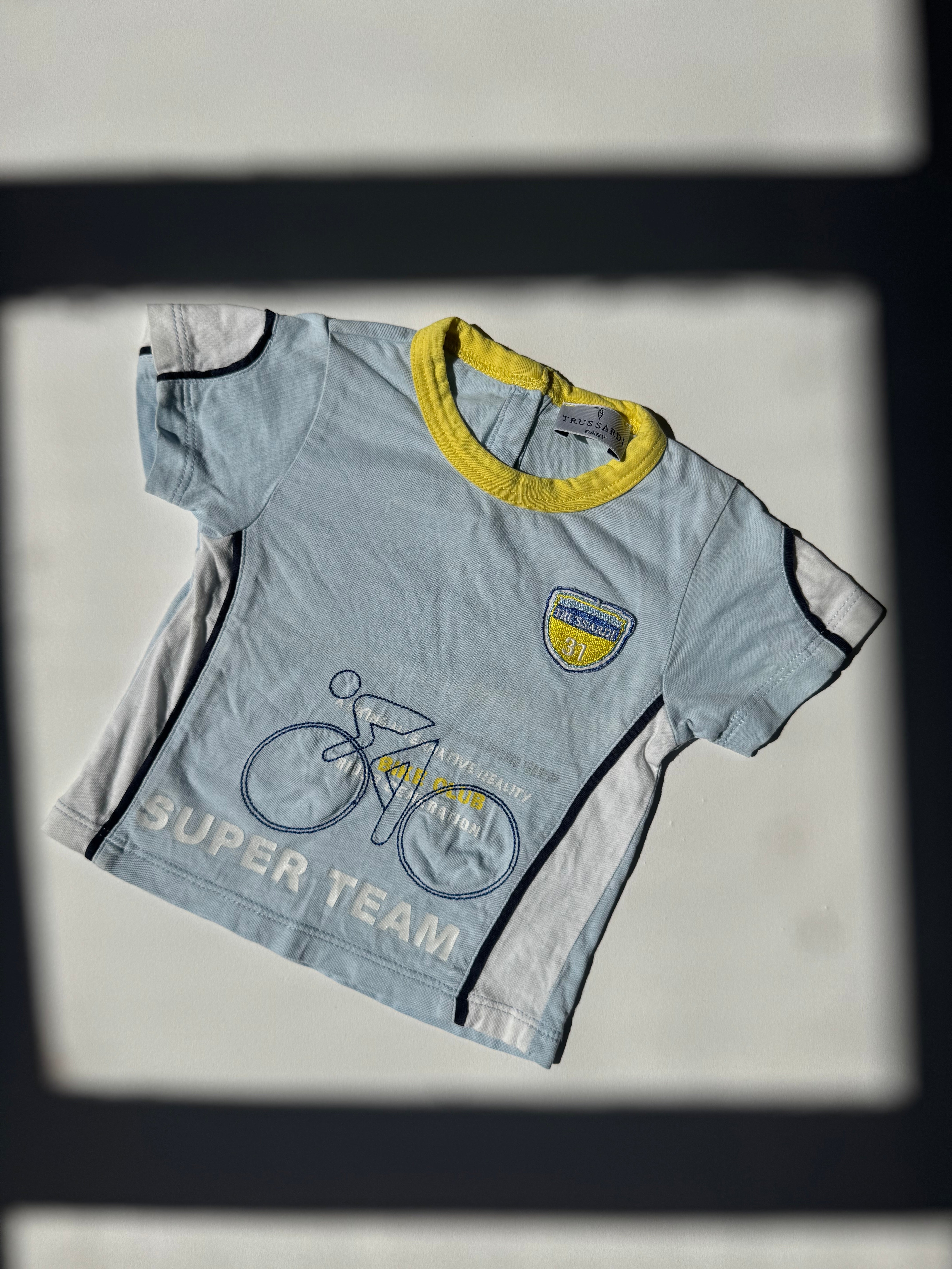 טי שרט בשילוב הדפס ורקמה (3-6 חודשים)