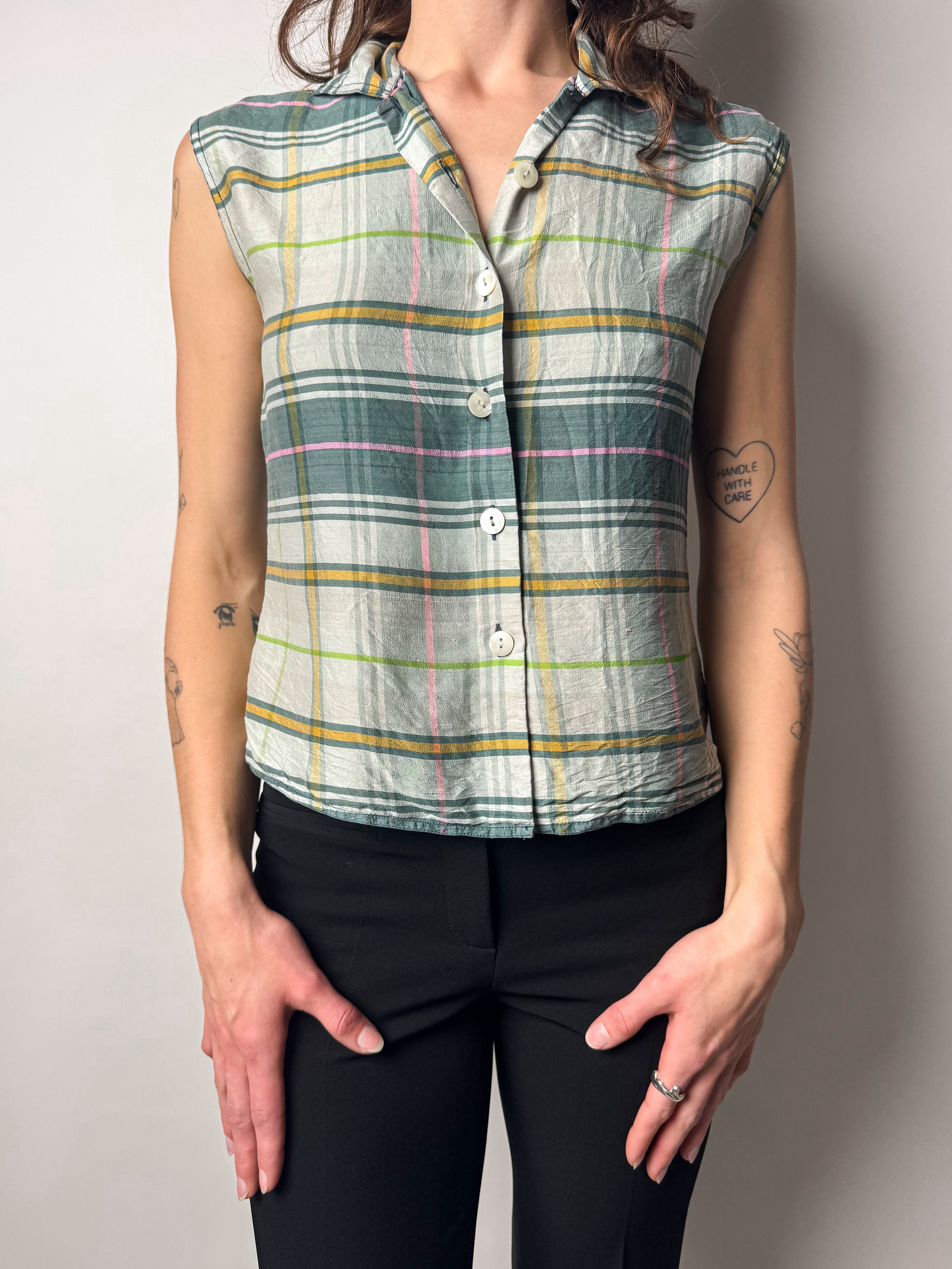 גופיית משי משבצות (S-M)