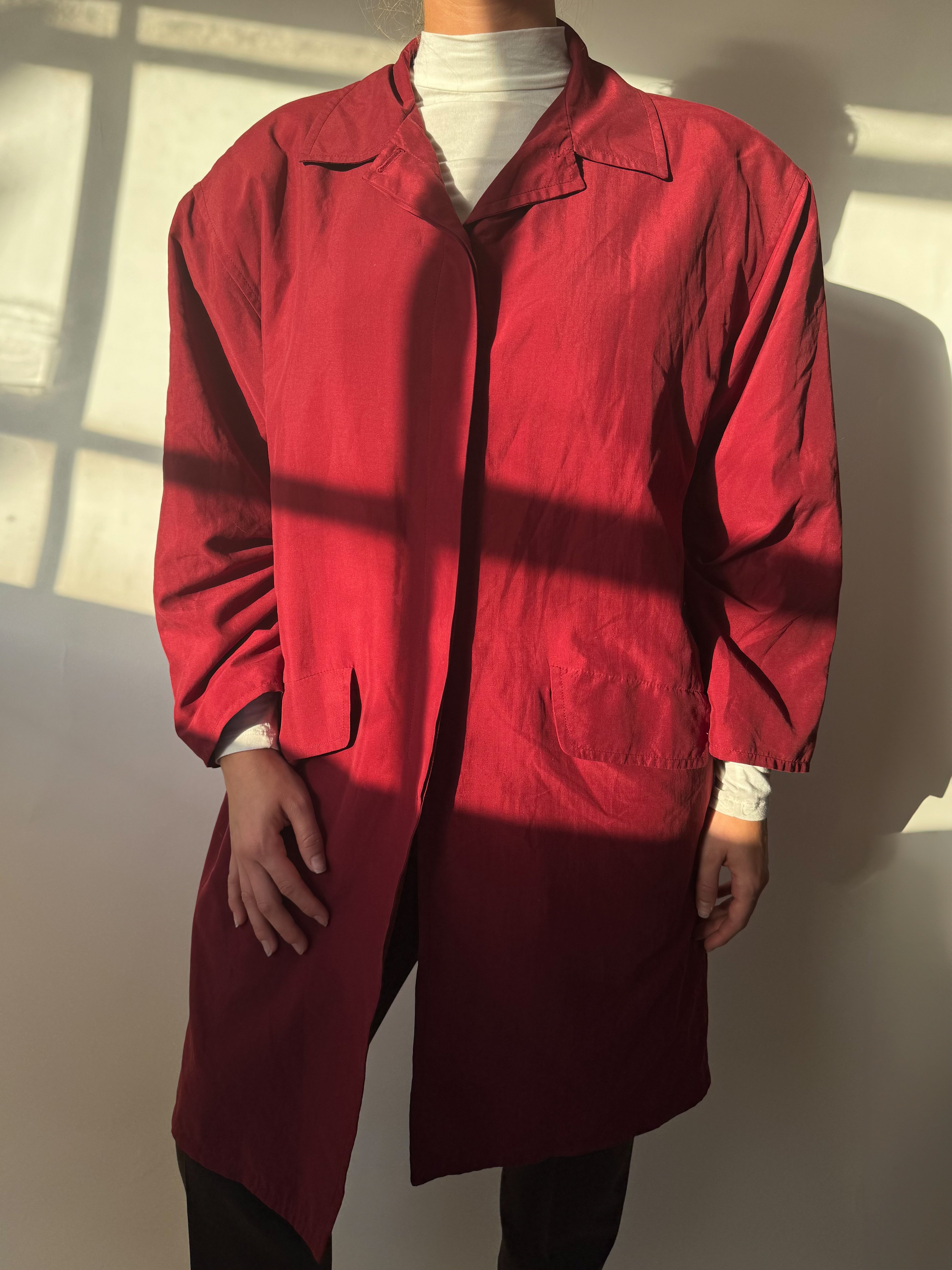 מעיל טרנץ׳ בורדו (L)