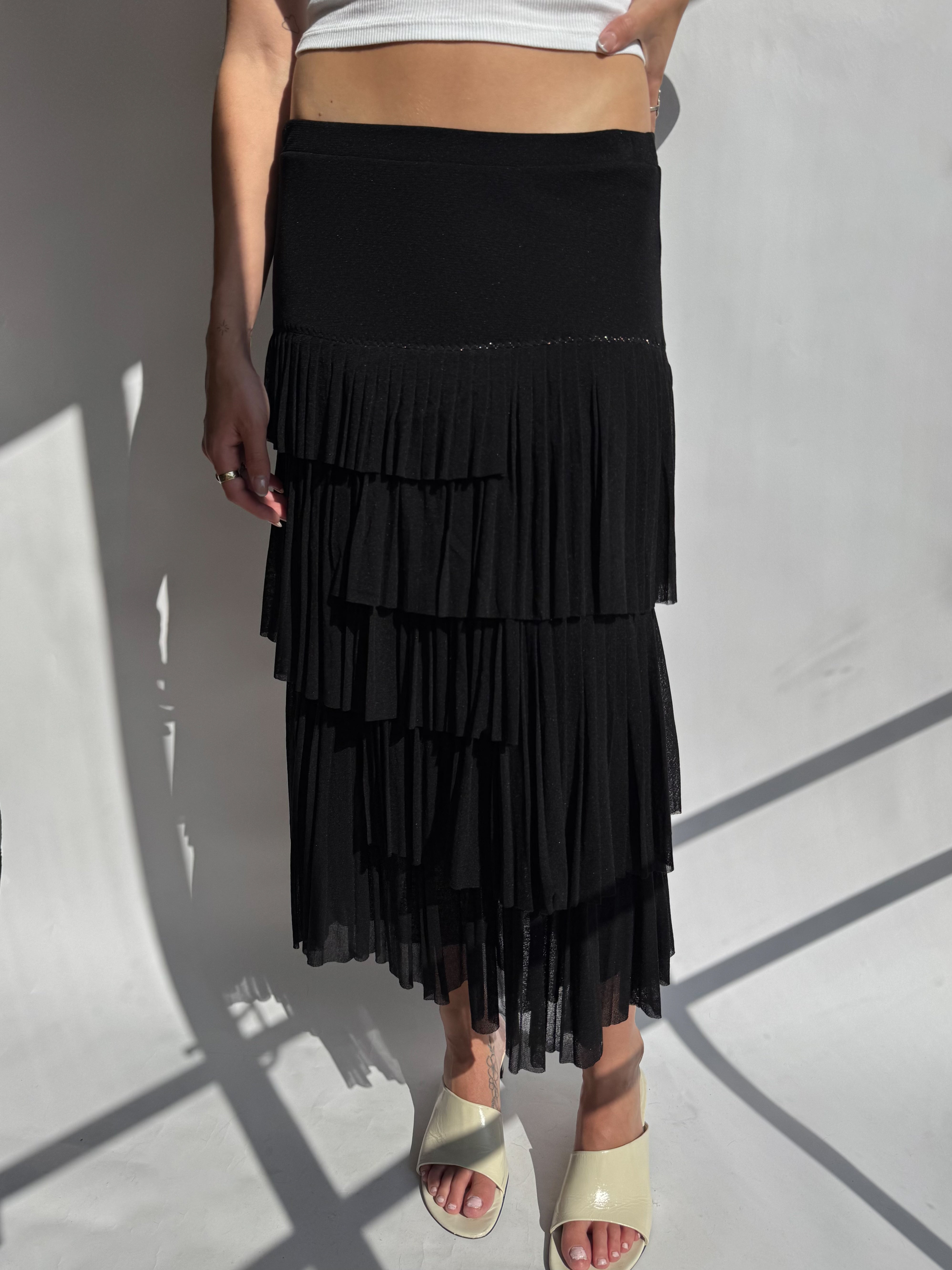 חצאית מקסי קפלים Fuzzi Jean Paul Gaultier (M)