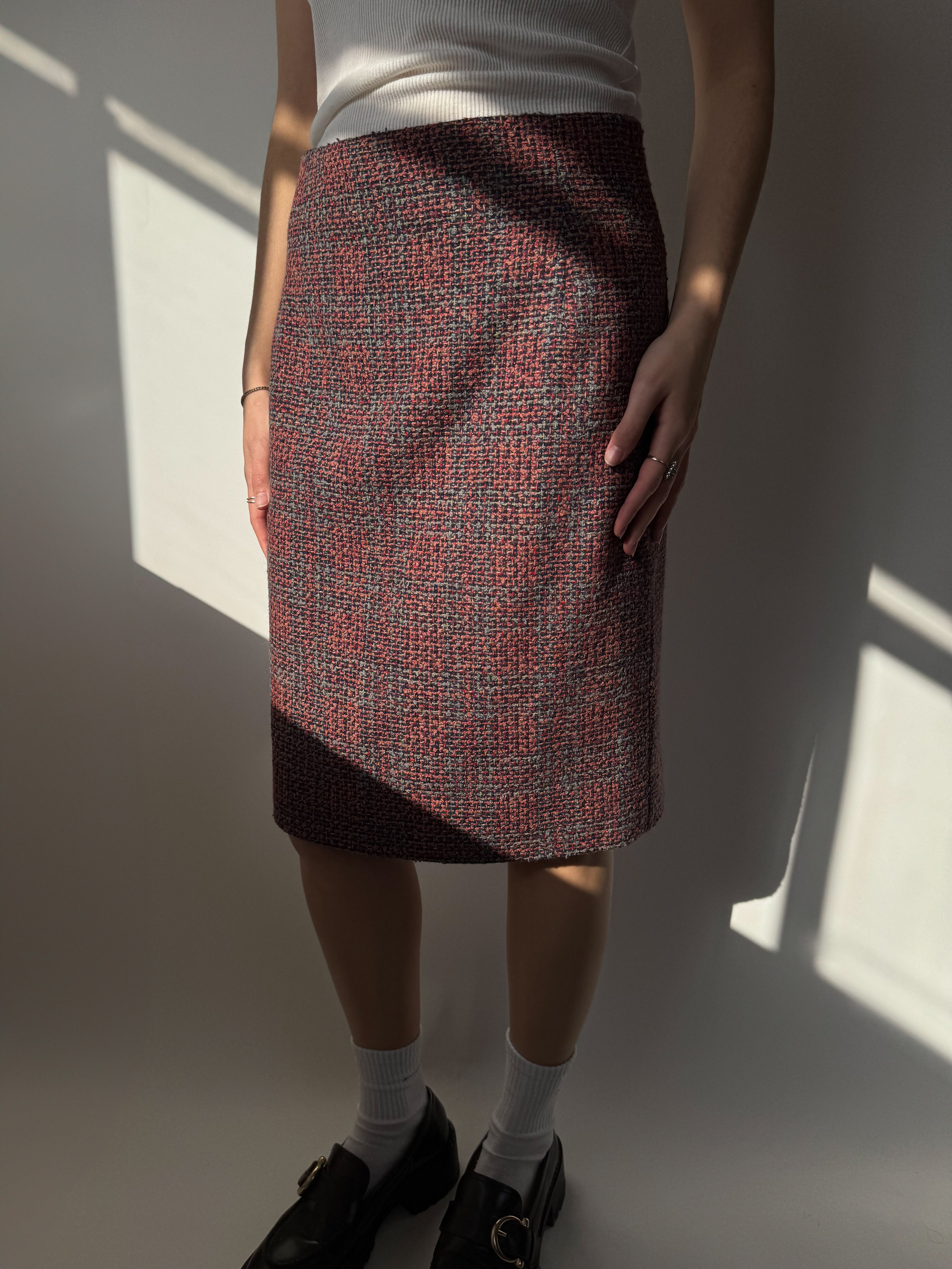 חצאית מידי מבד טוויד (36)