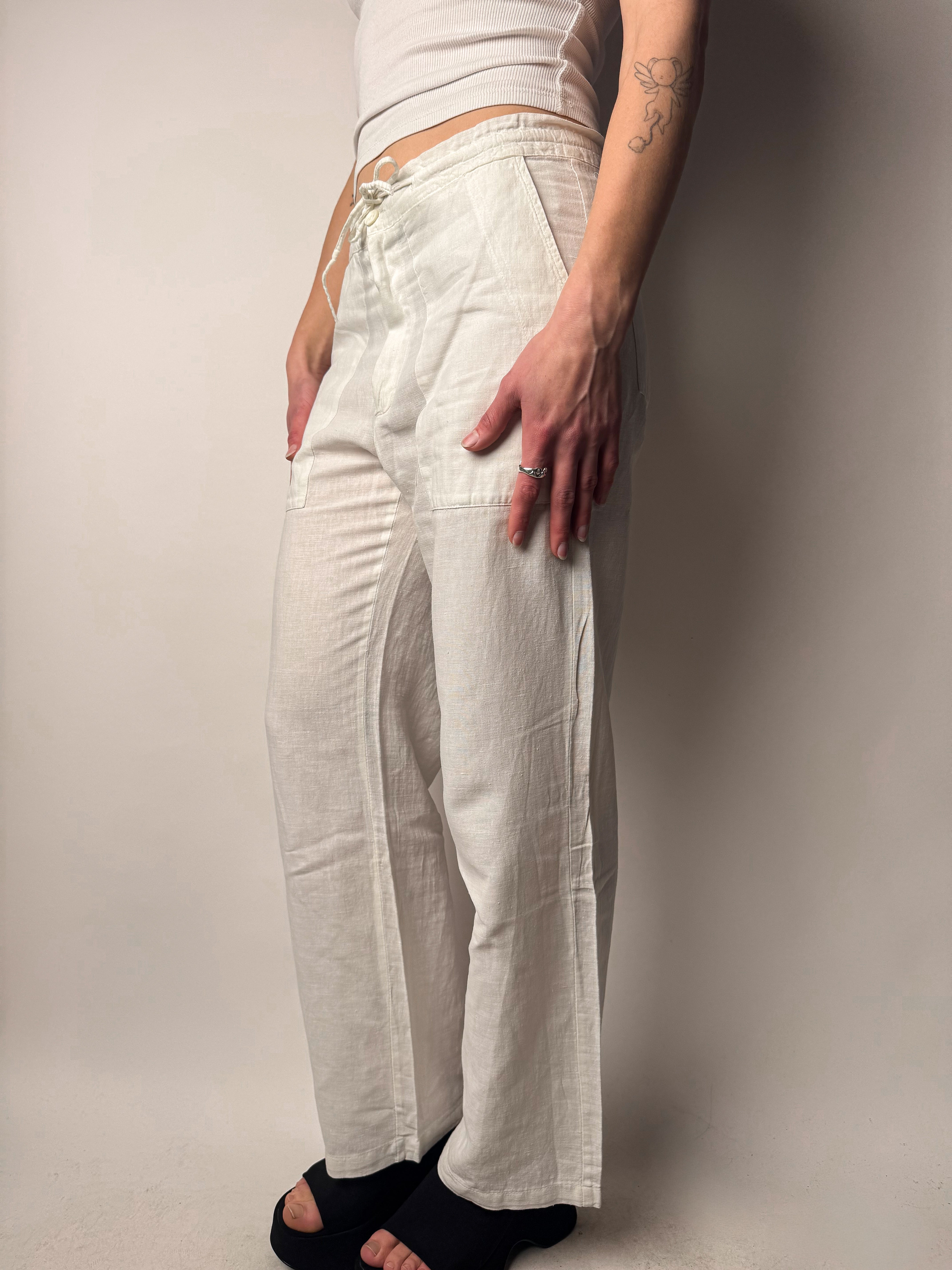 מכנסי פשתן לבנים (38)