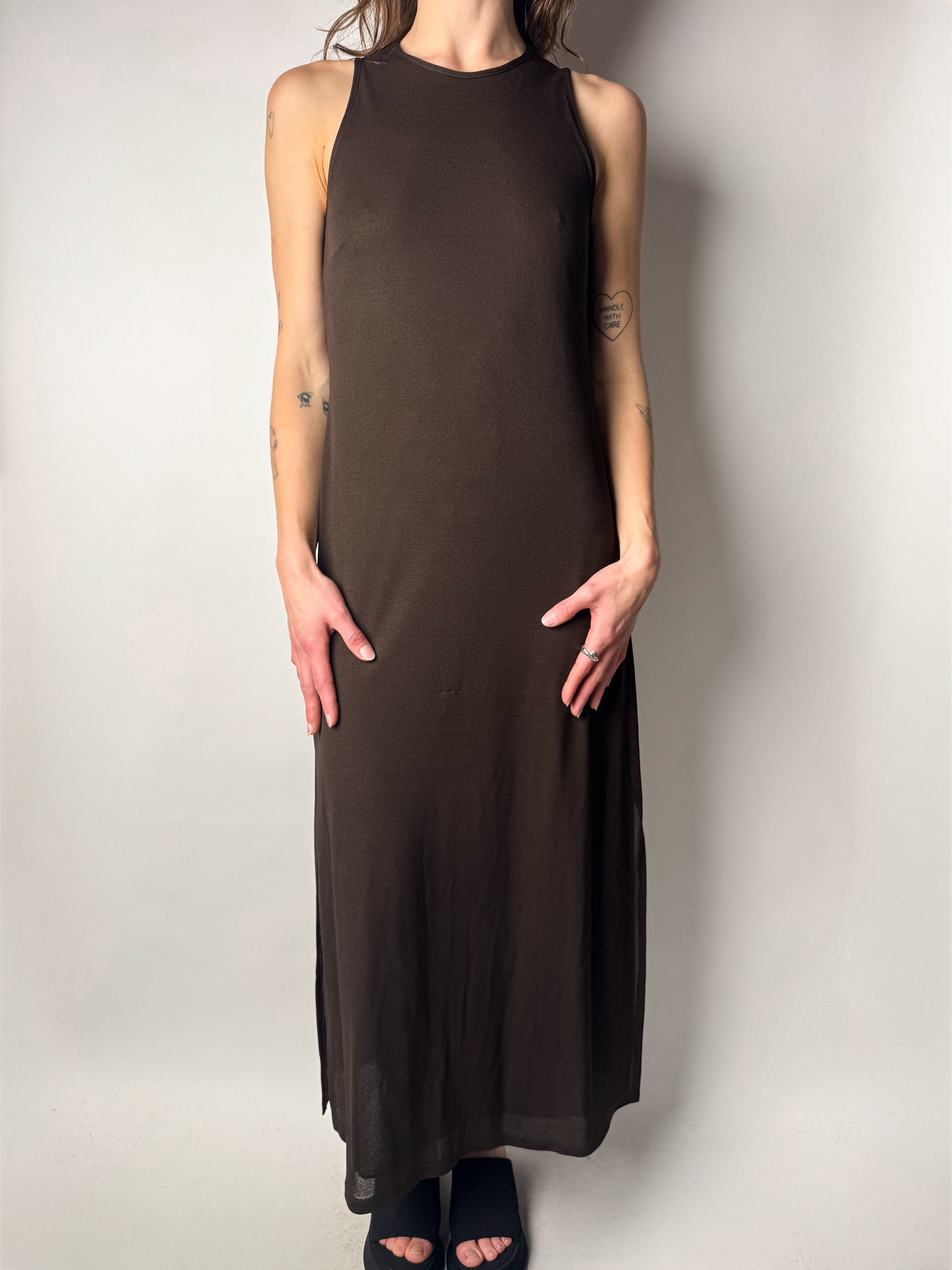 שמלת מקסי חומה (S)