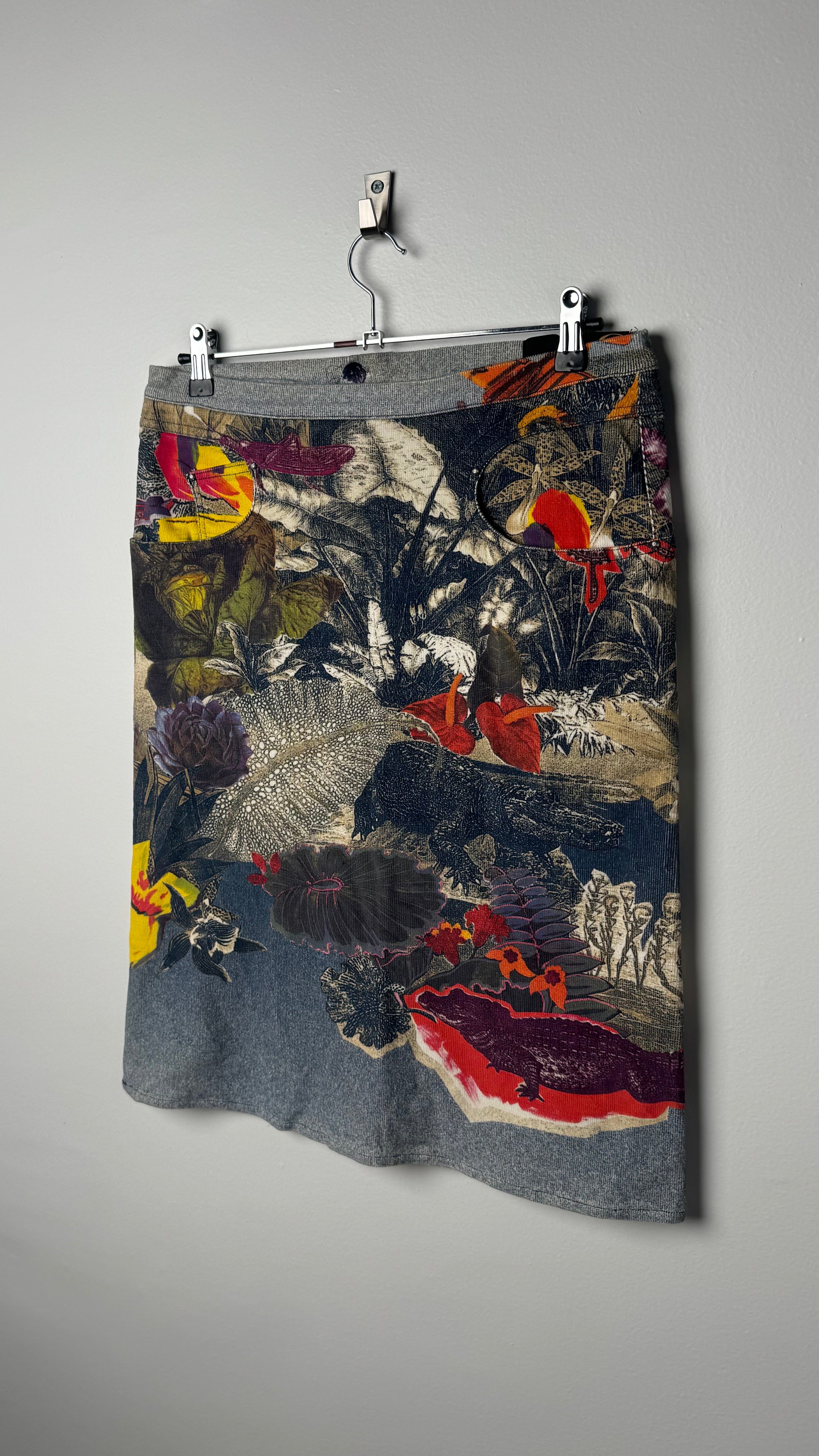 חצאית קורדרוי בהדפס צבעוני Cavalli (40)