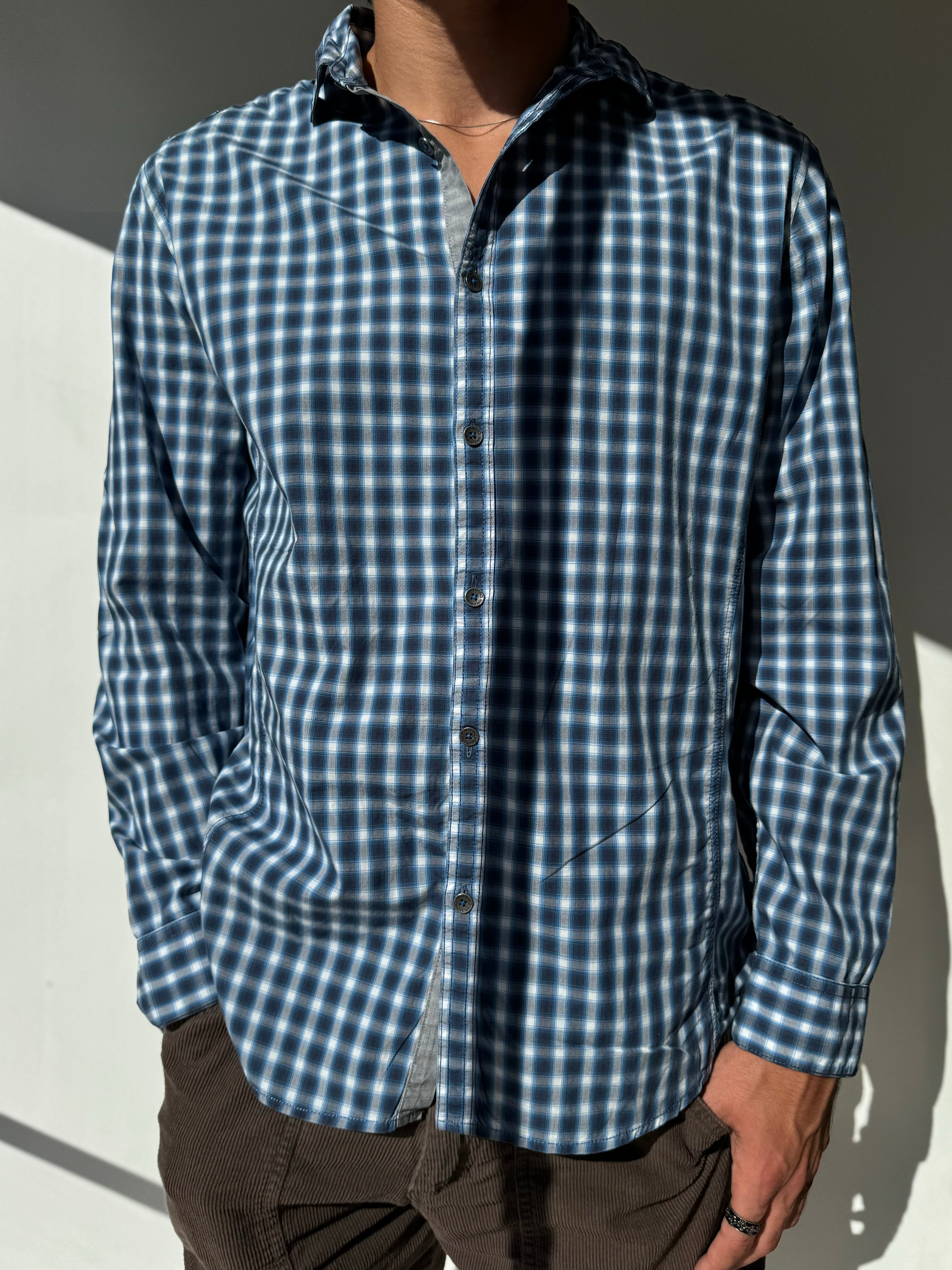 חולצה מכופתרת משבצות Calvin Klein (M)