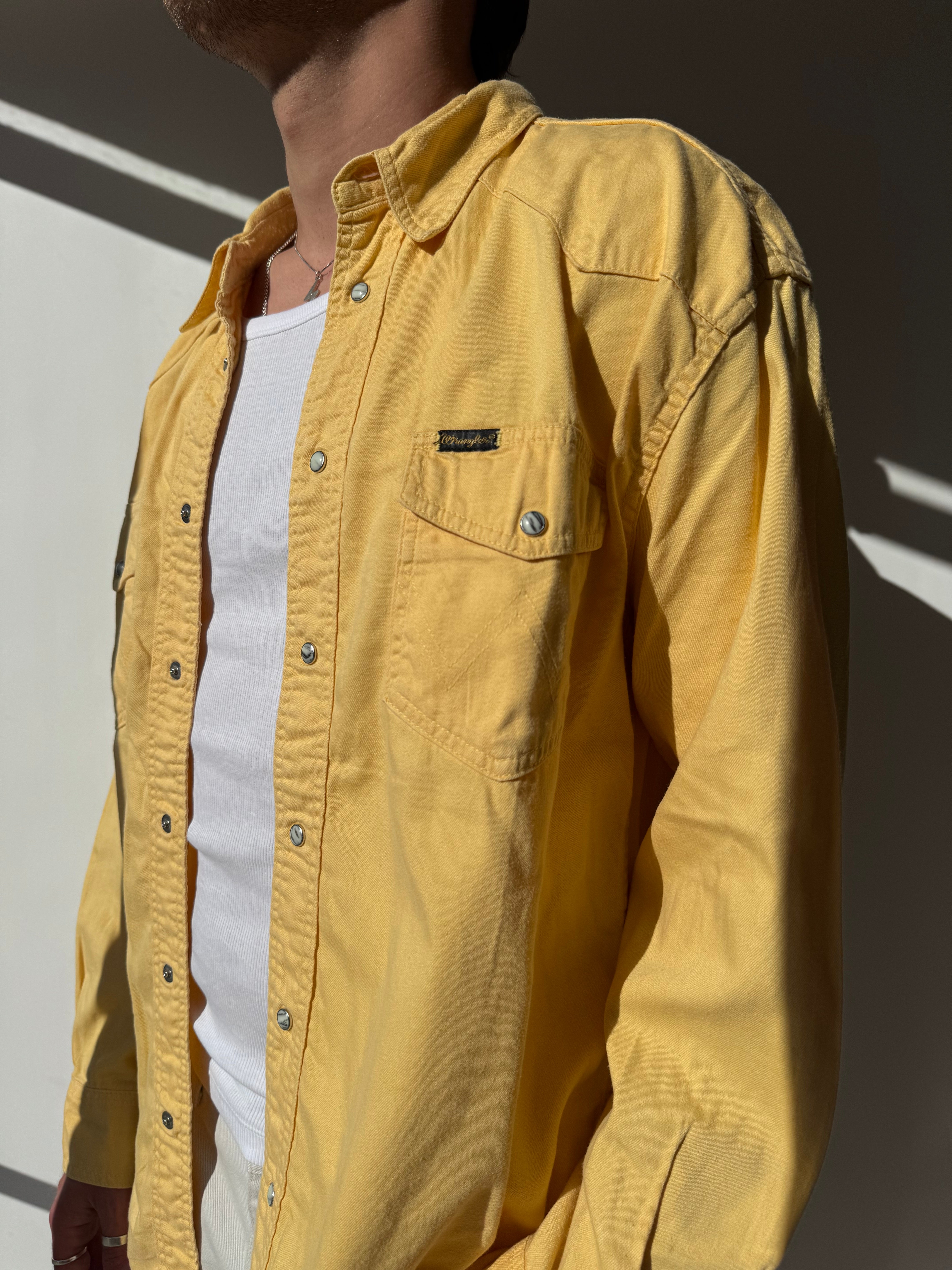 חולצה מכופתרת צהובה Wrangler (L)