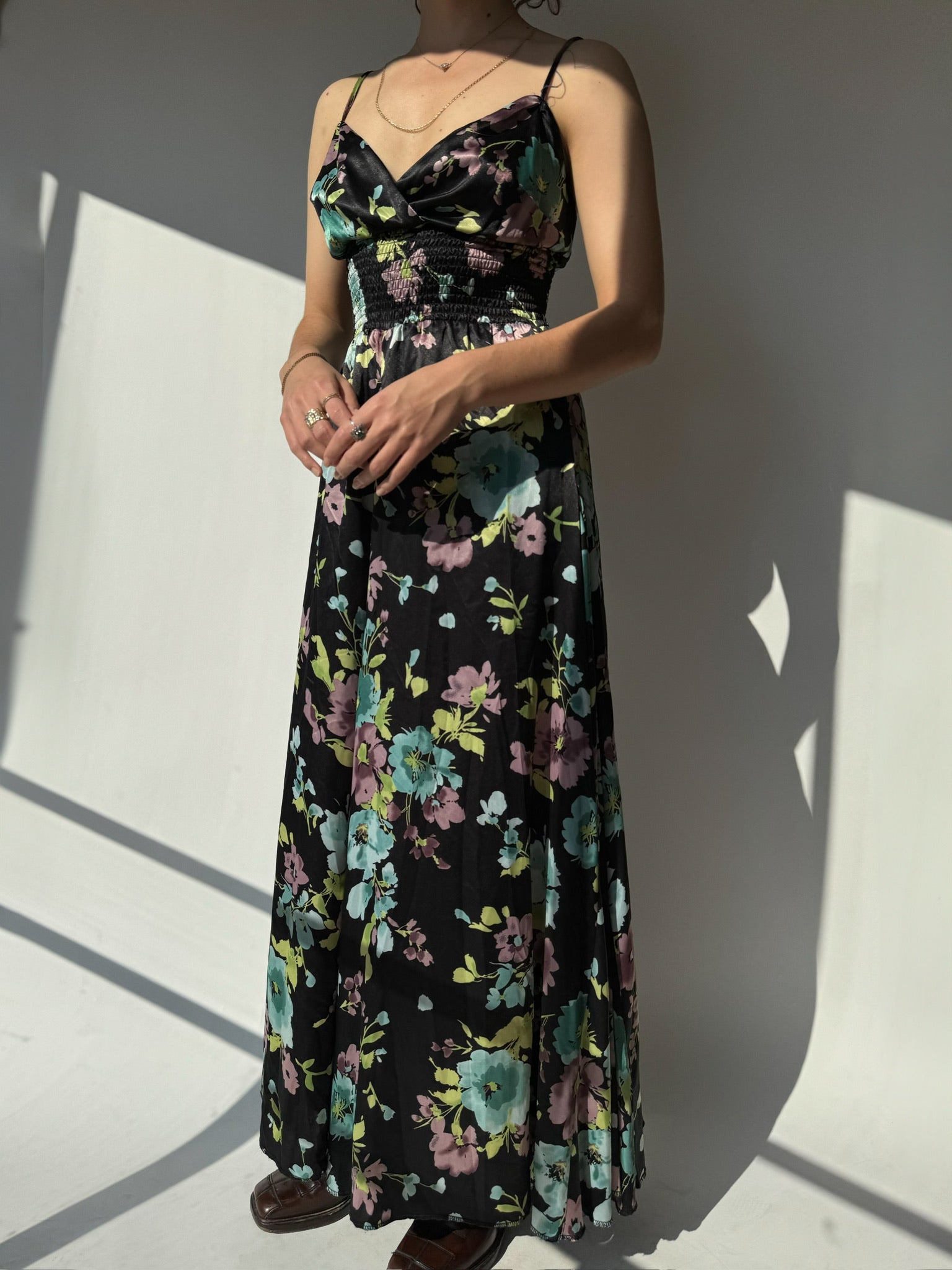 שמלת מקסי פרחונית (S)