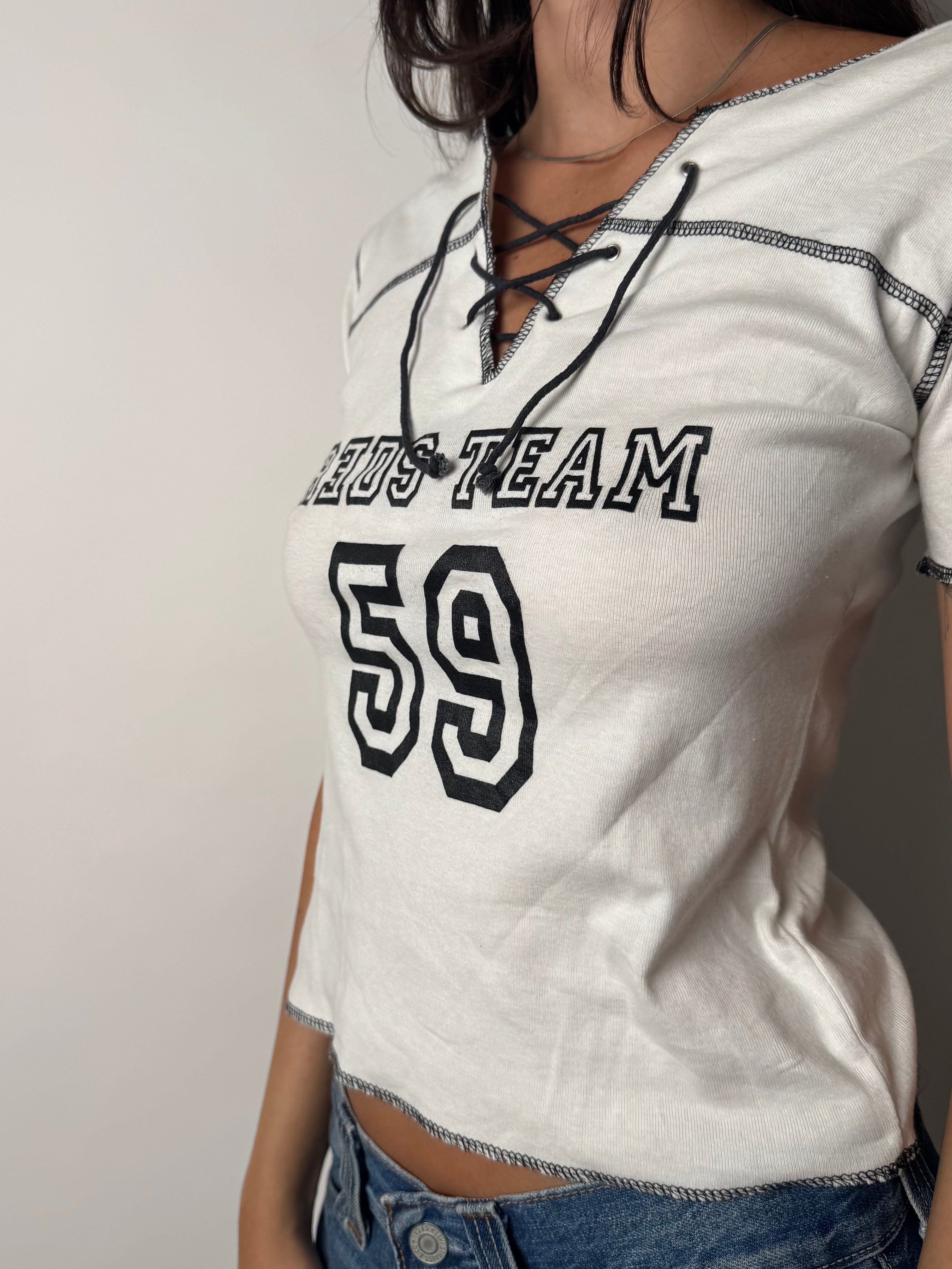 טי שרט בשילוב קשירה (M)