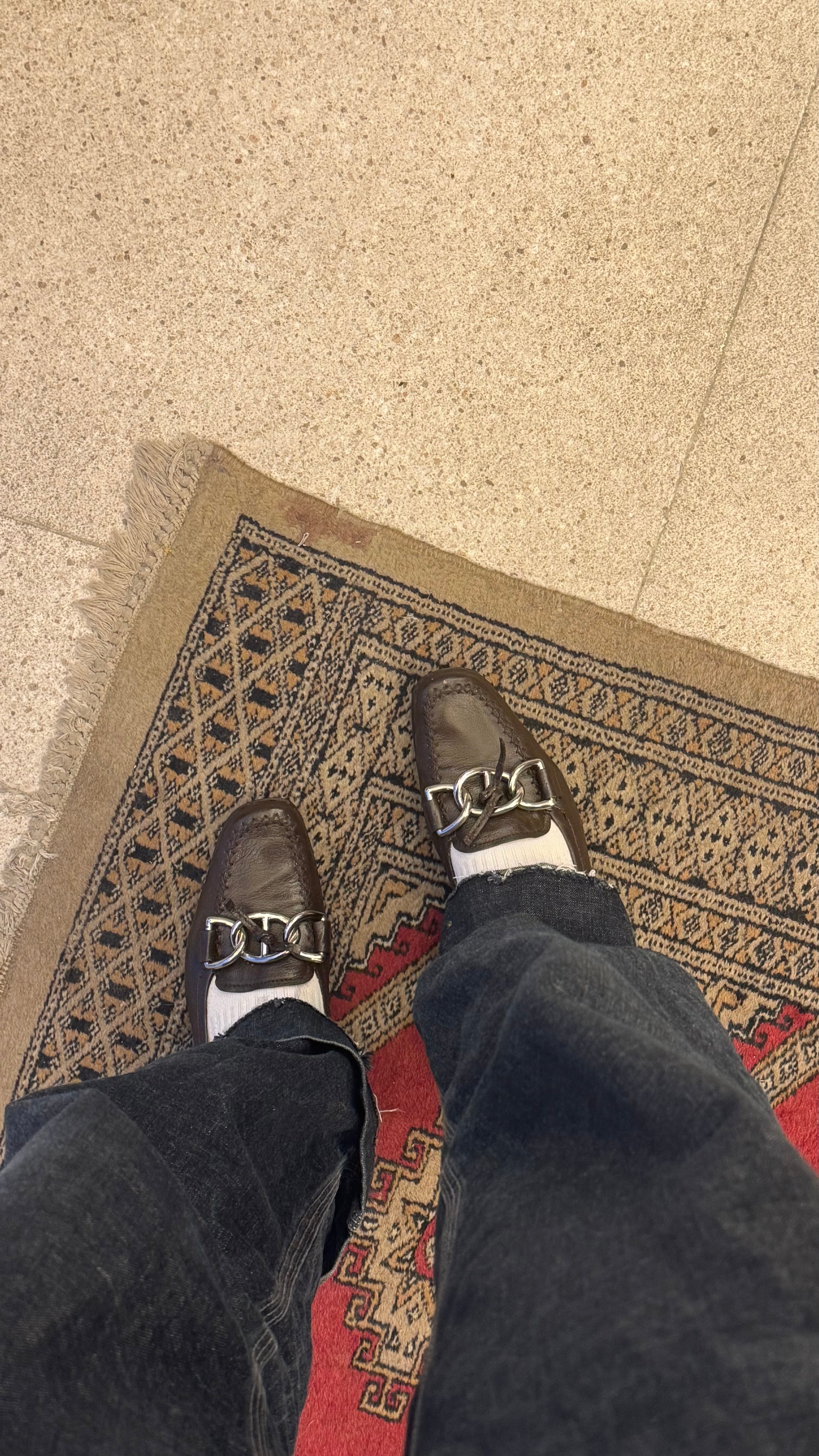 נעלי מוקסין עור חומות Prada (38)