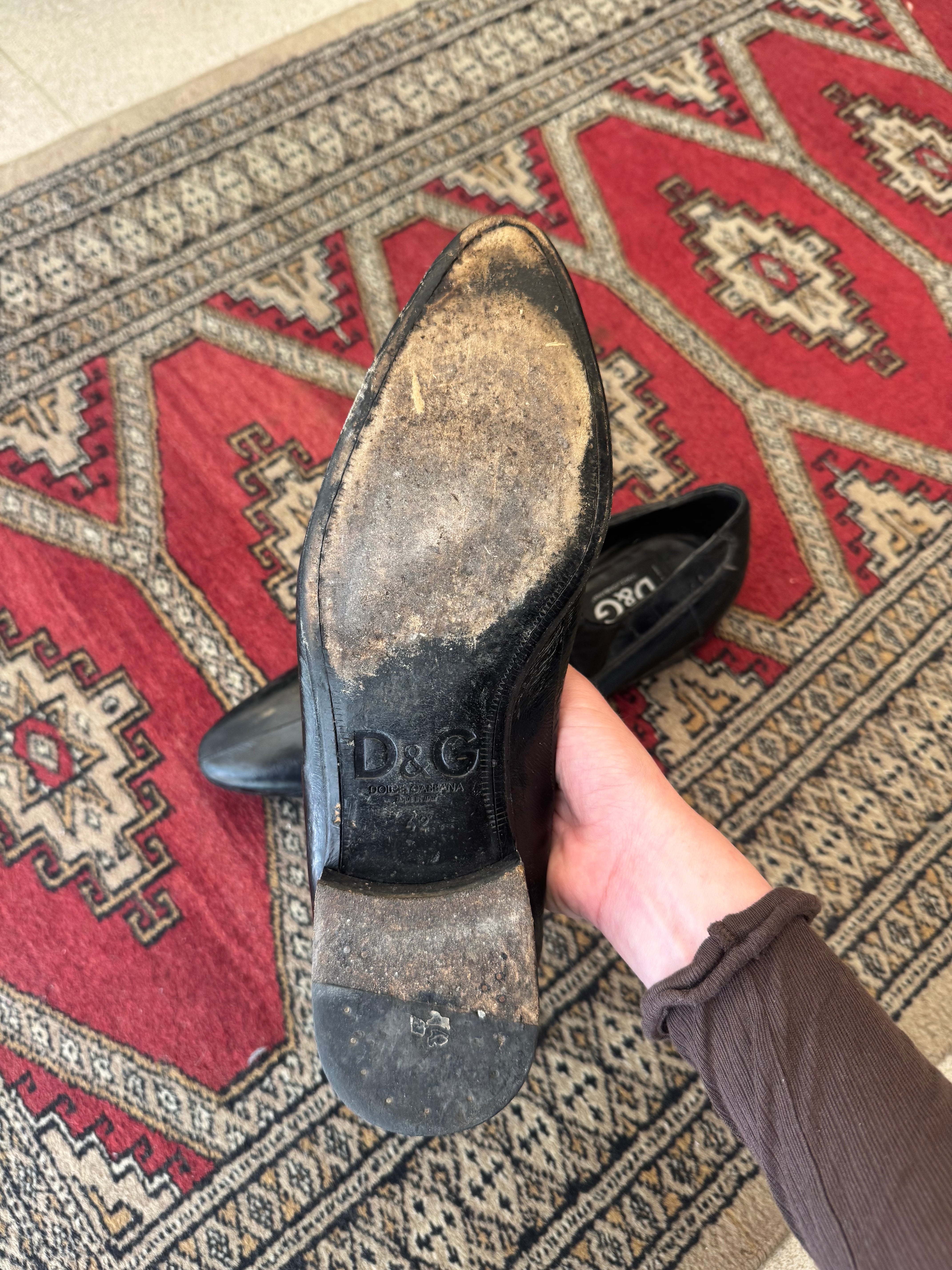 נעלי אוקספורד מעור מנוחש Dolce & Gabbana (42)