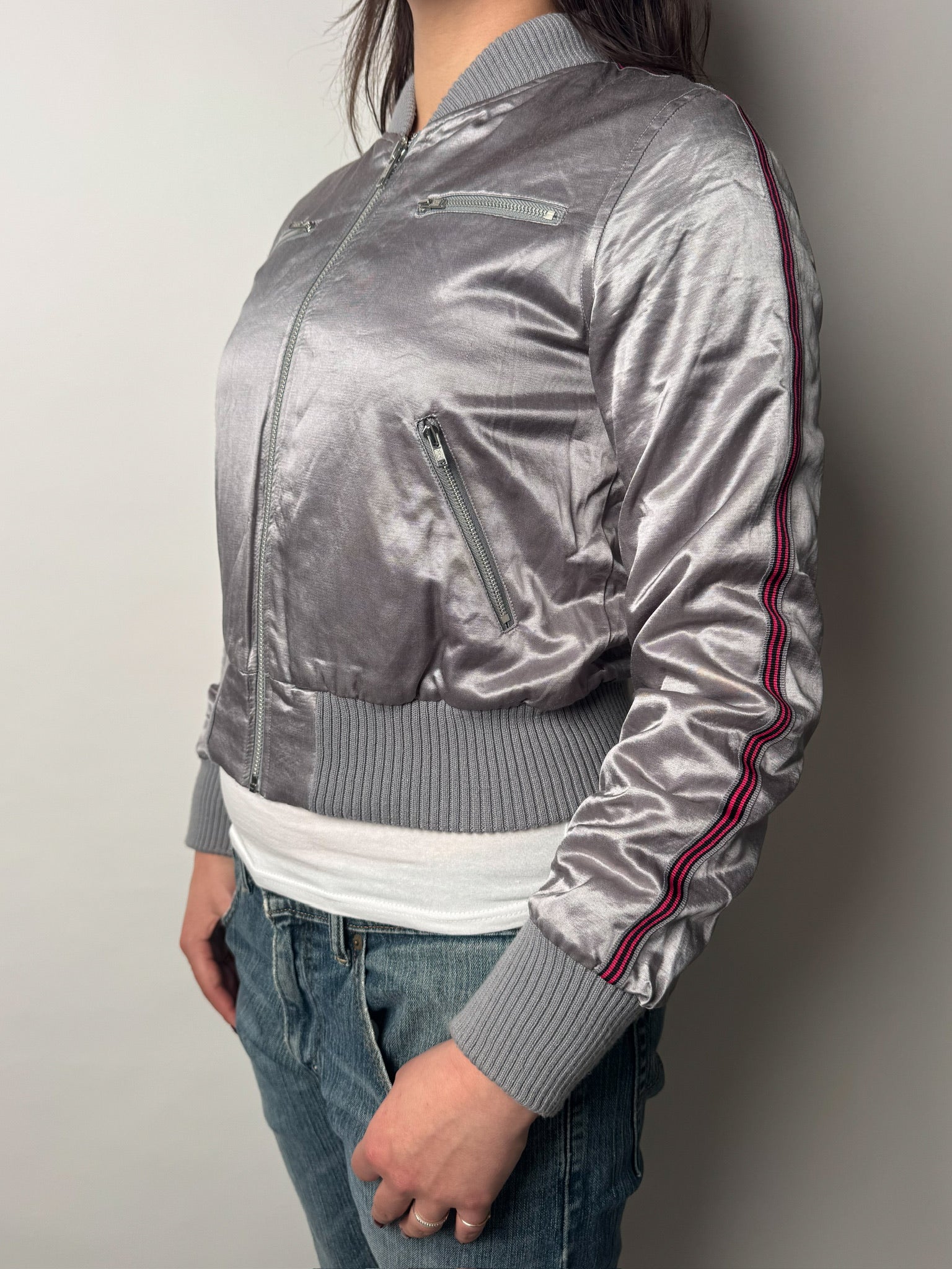 מעיל קרופ מטאלי (M)