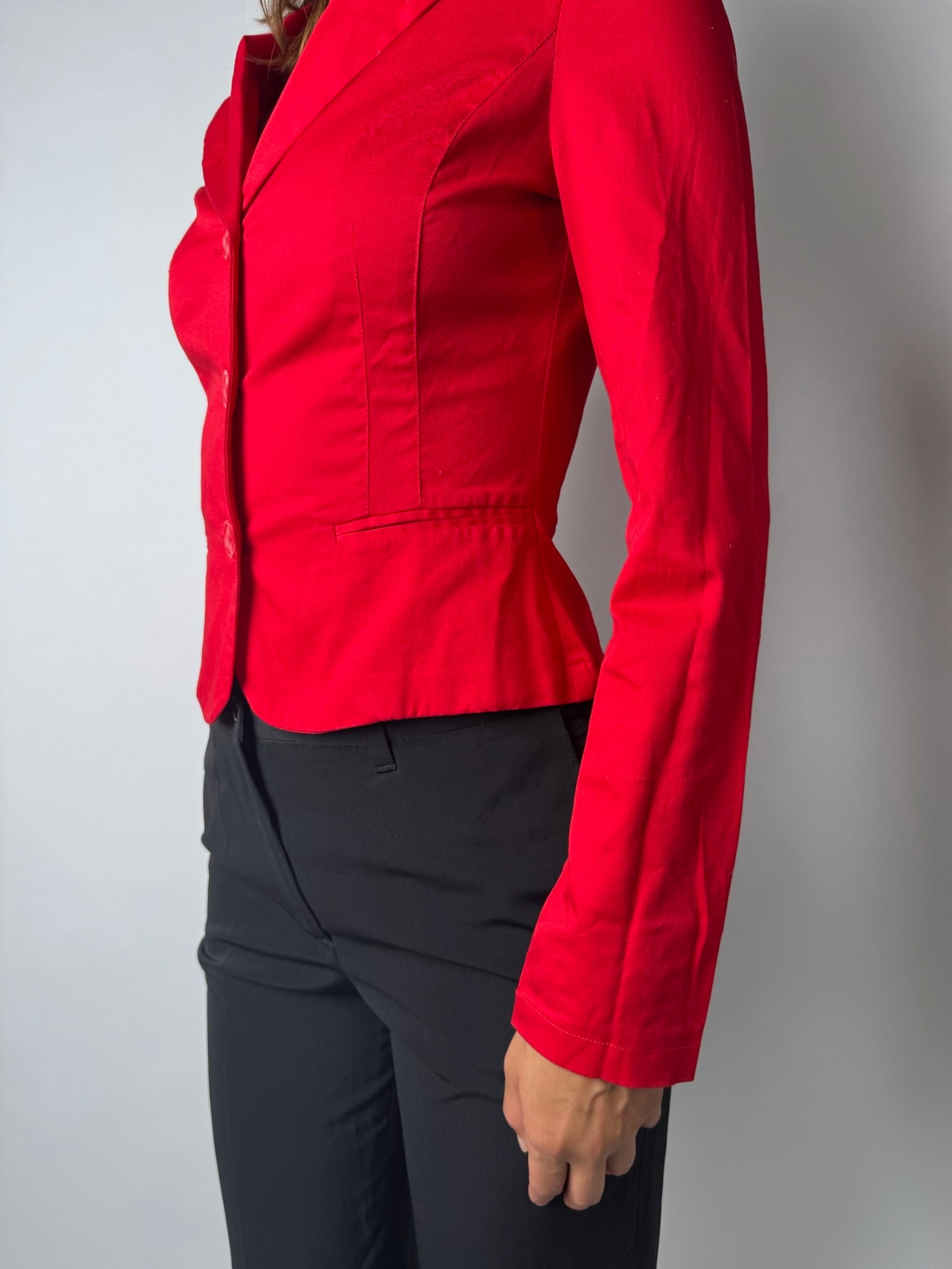 בלייזר אדום מחויט (XS-S)