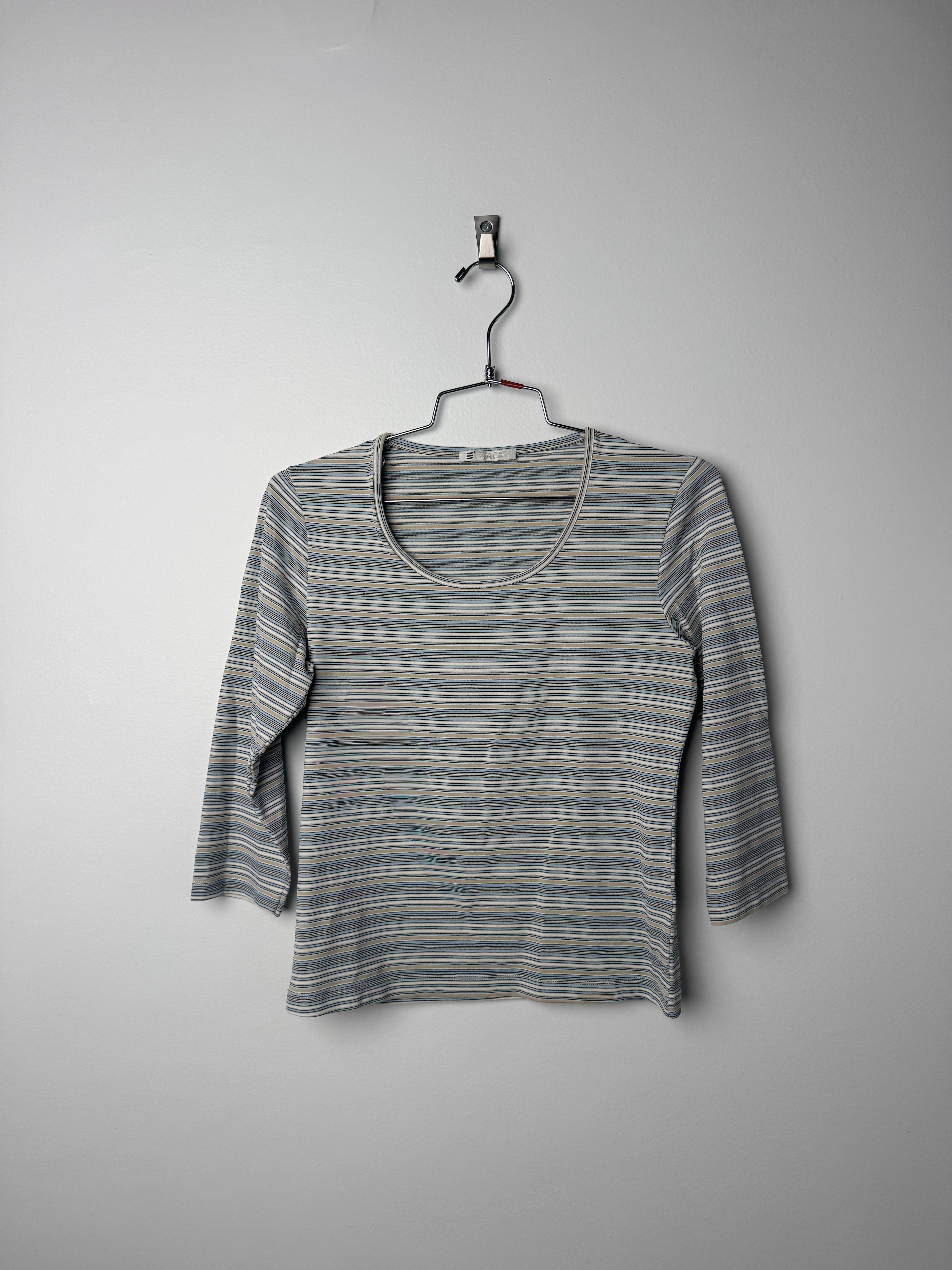 (M) חולצת פסים שרוולי 3/4