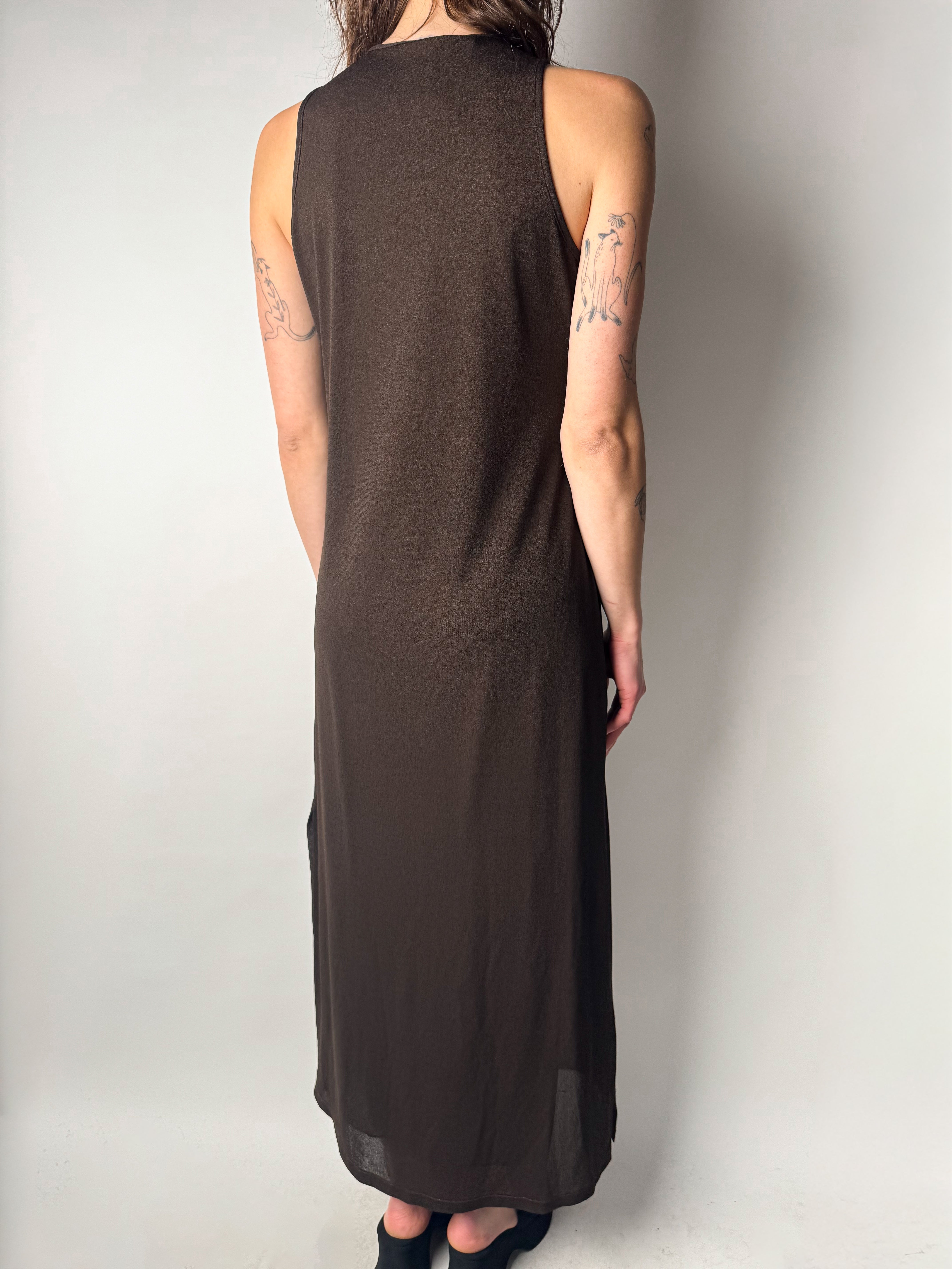 שמלת מקסי חומה (S)