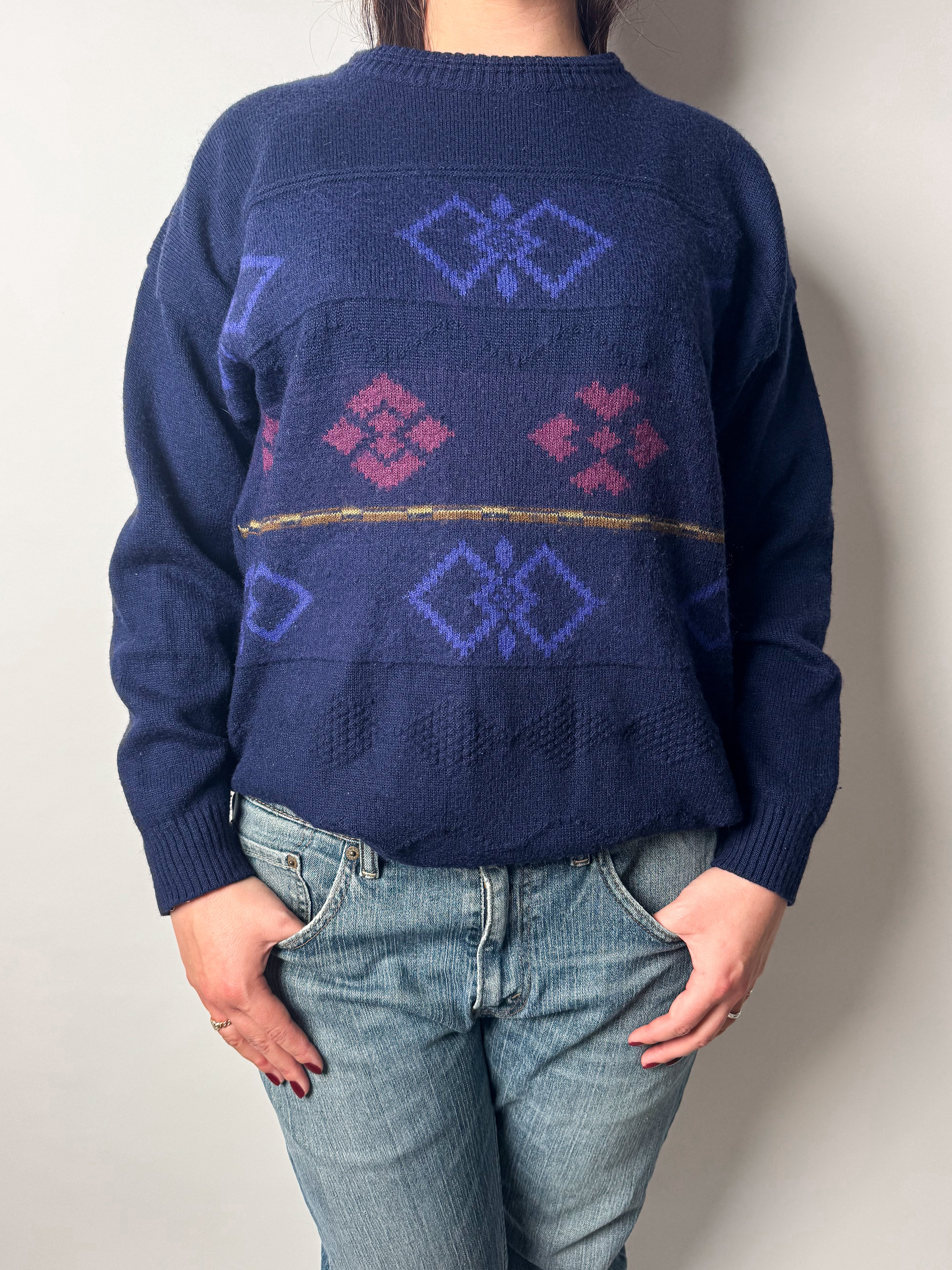 סריג צמר בהדפס (L)