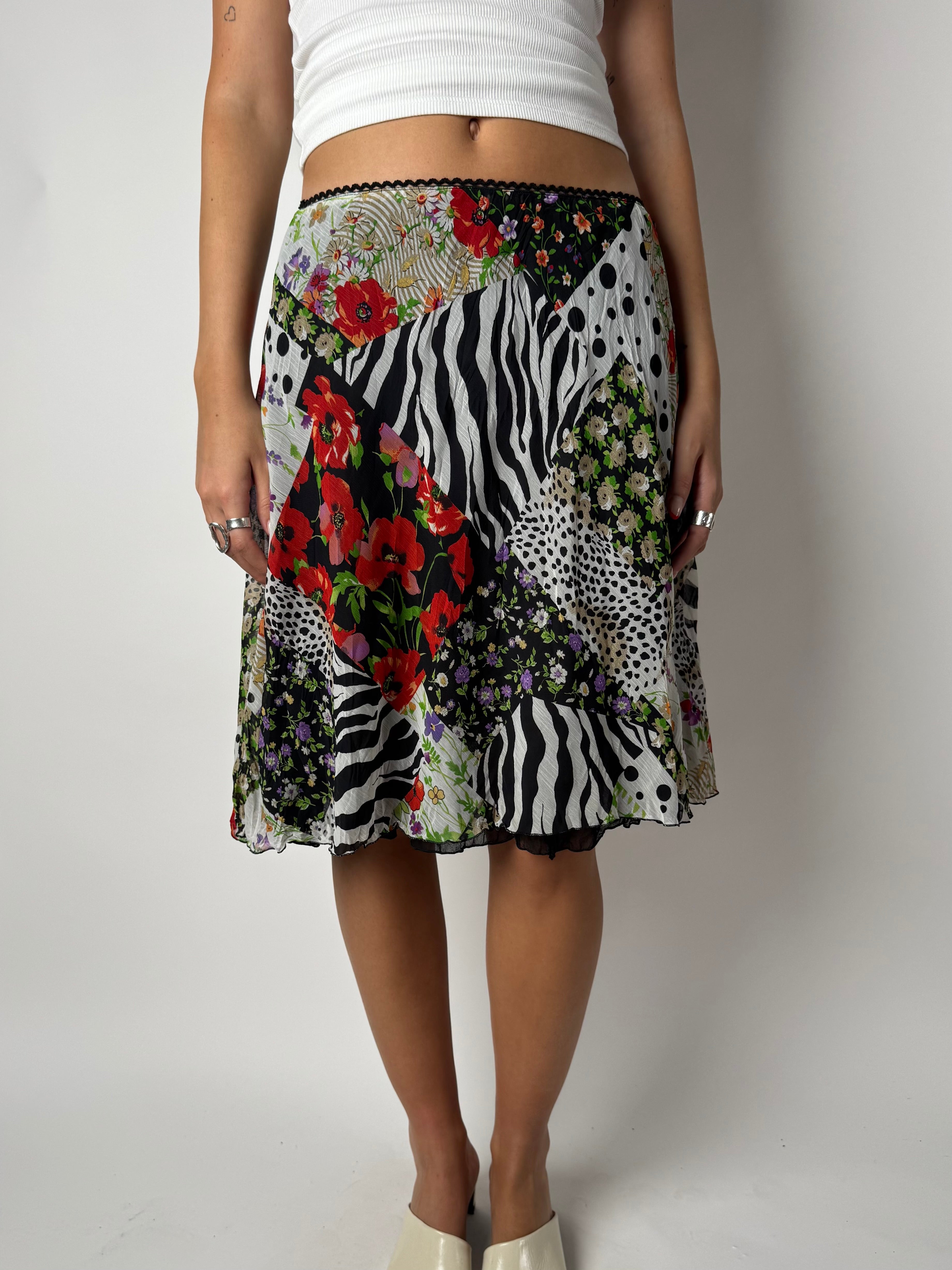 חצאית מידי שיפון בהדפס (36)