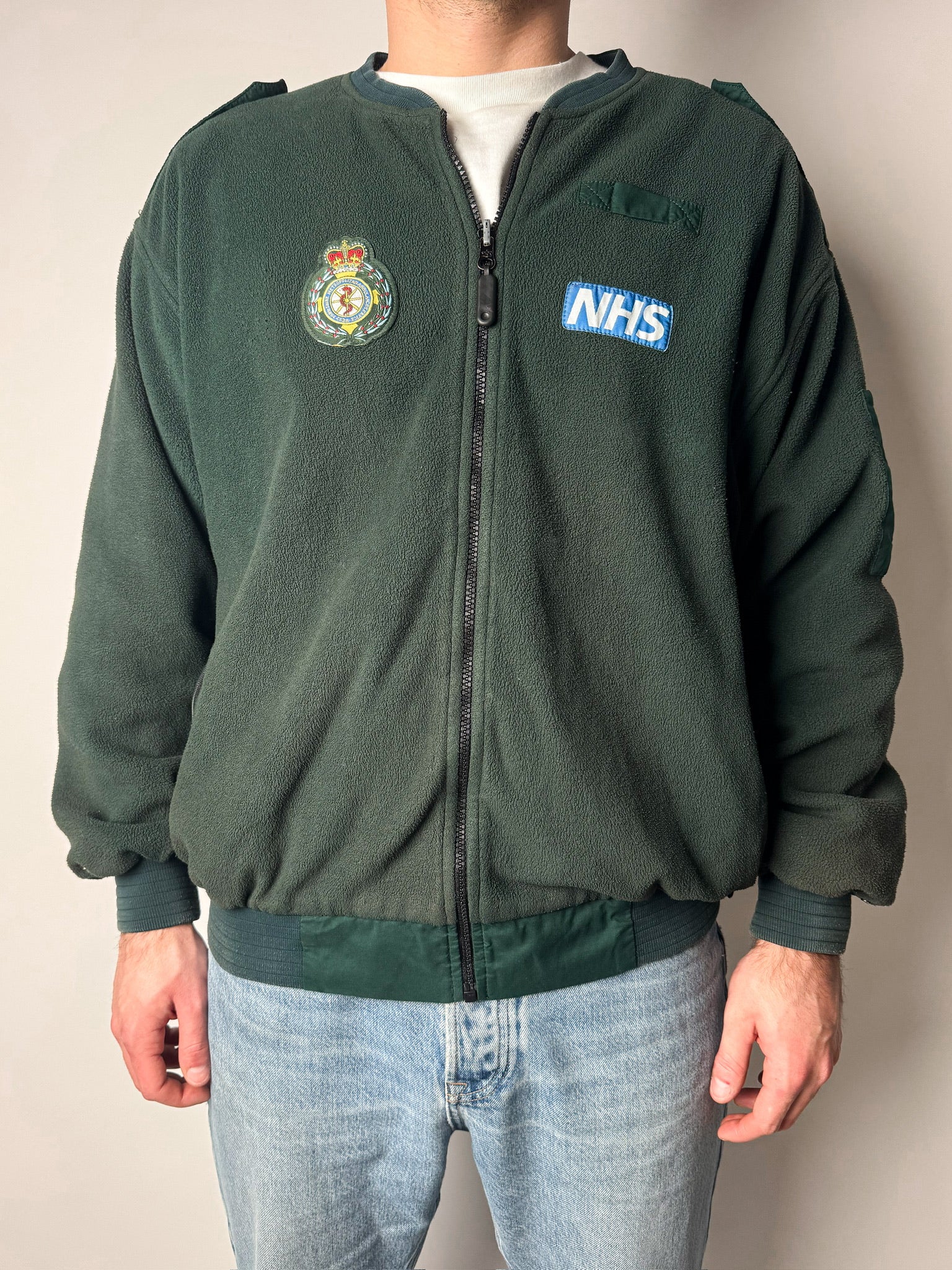 ג׳קט עבודה פליז ירוק (L)