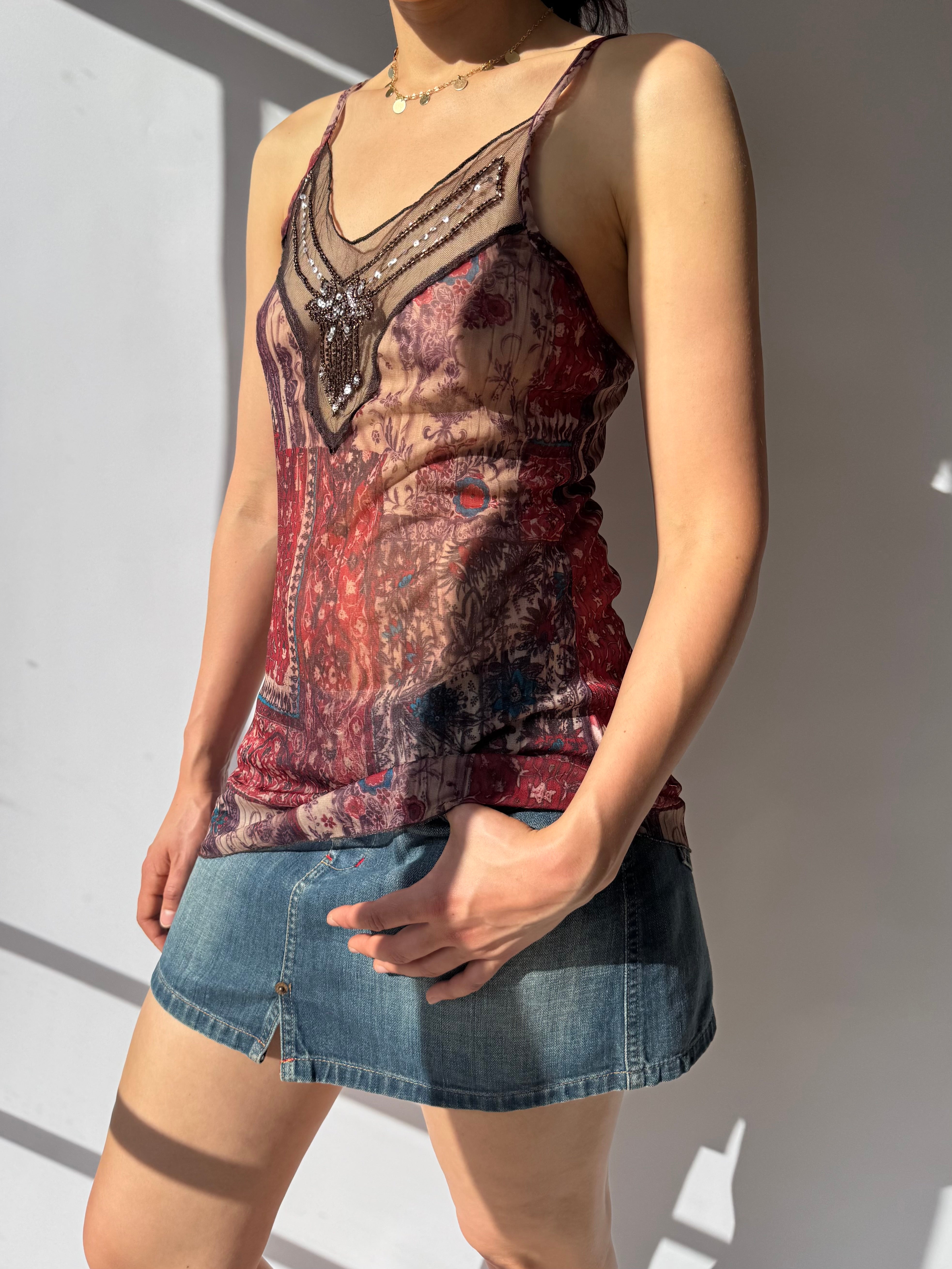 טופ בהדפס פייזלי (S-M)