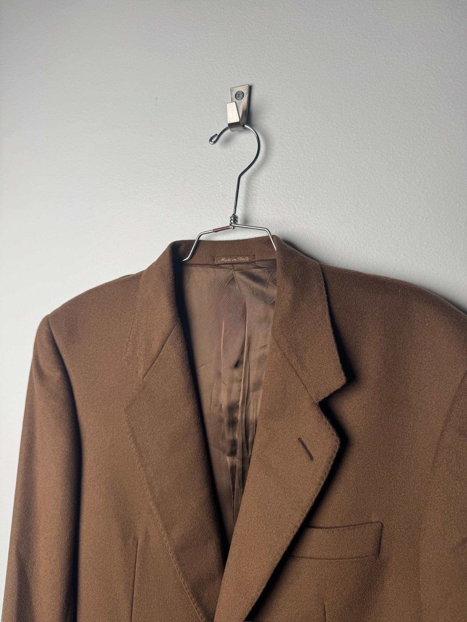 בלייזר חום קשמיר וצמר Pierre Cardin (XL)