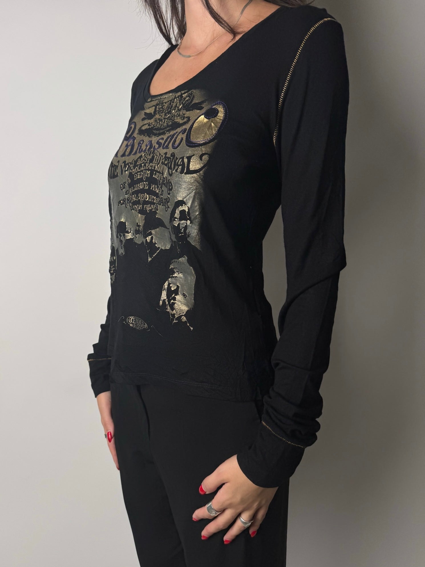 חולצה עם פרינט מטאלי (M)