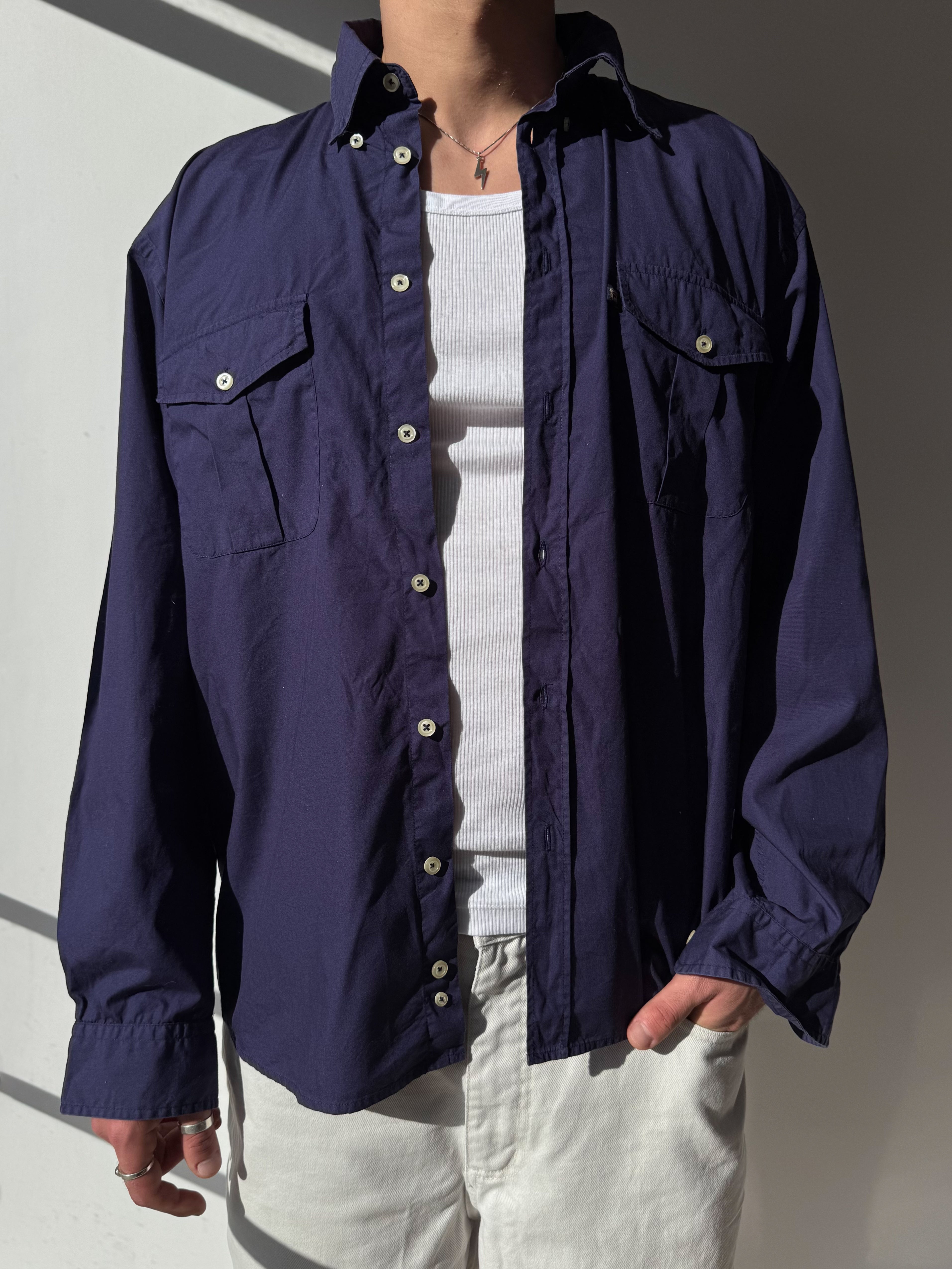 חולצה מכופתרת סגולה Fila (L)