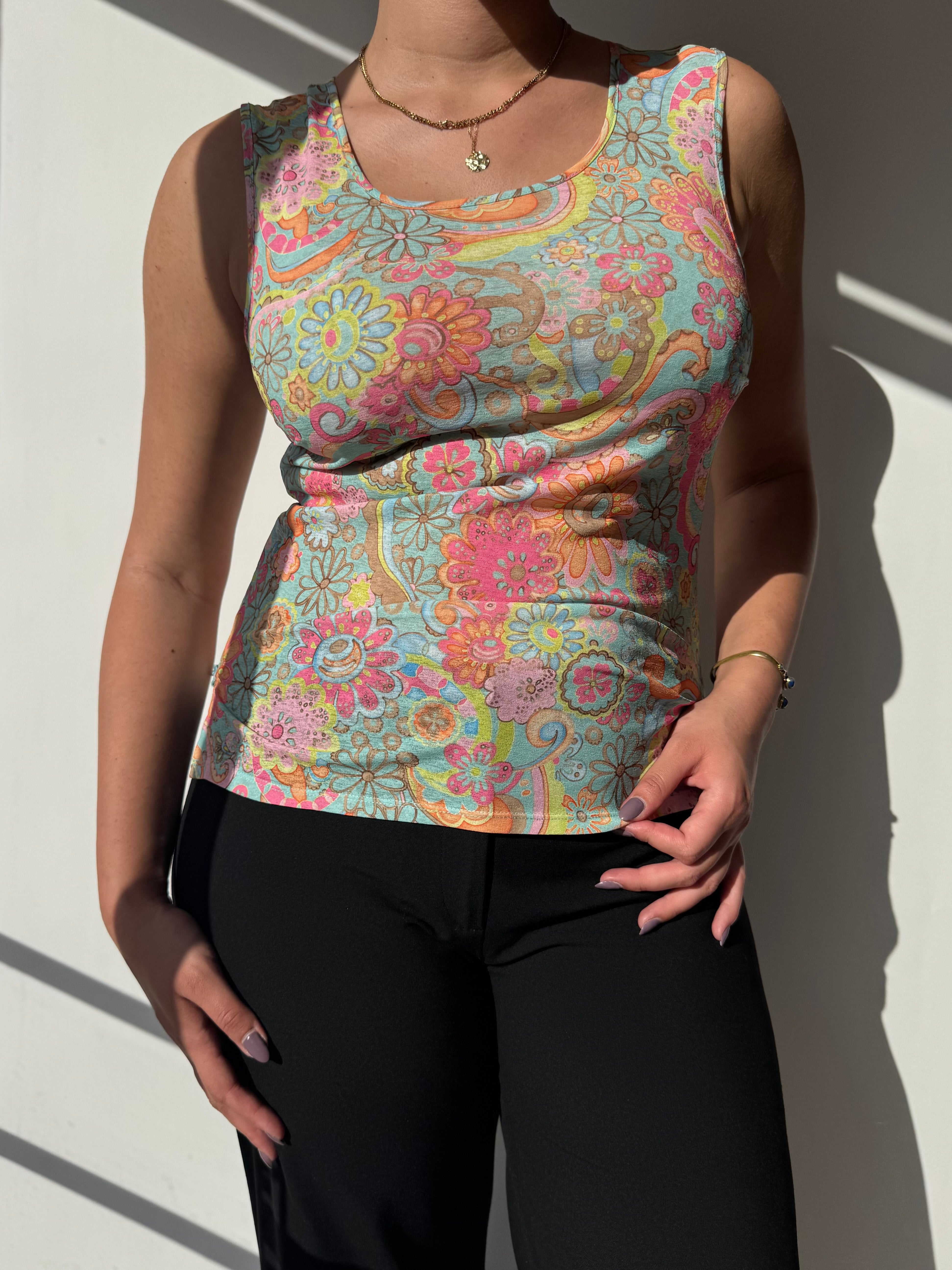 גופיה פרחונית (L)