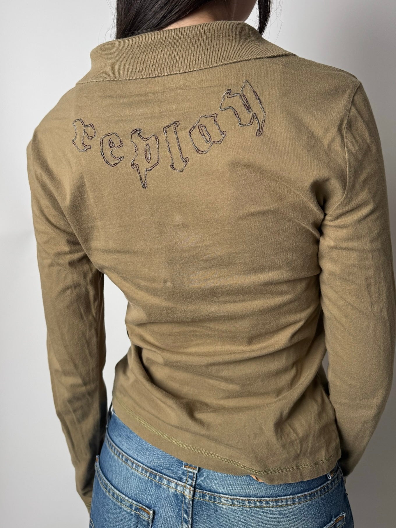 חולצת פולו ירוק זית Replay (S)