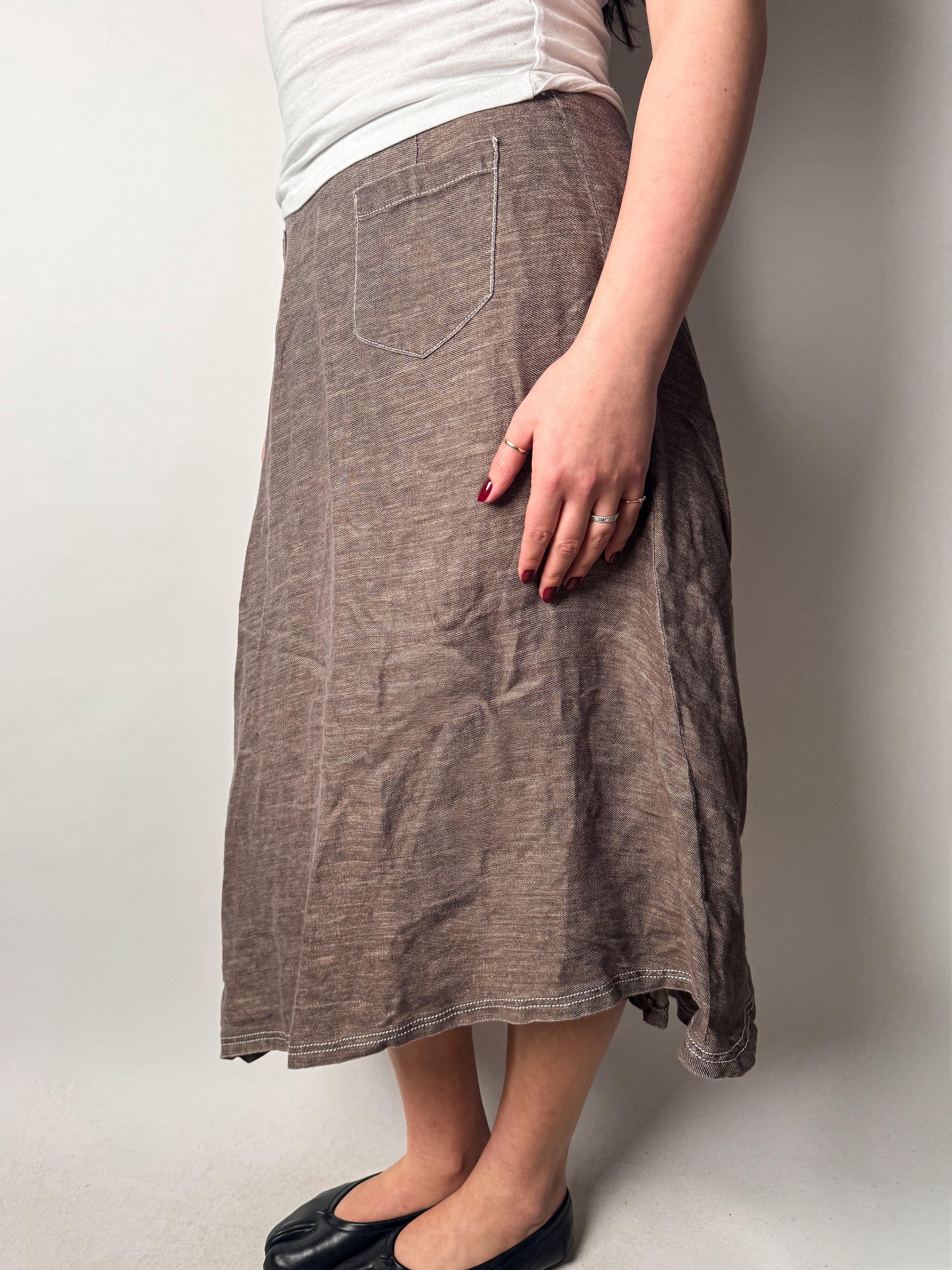חצאית כותנה א-סימטרית (M)