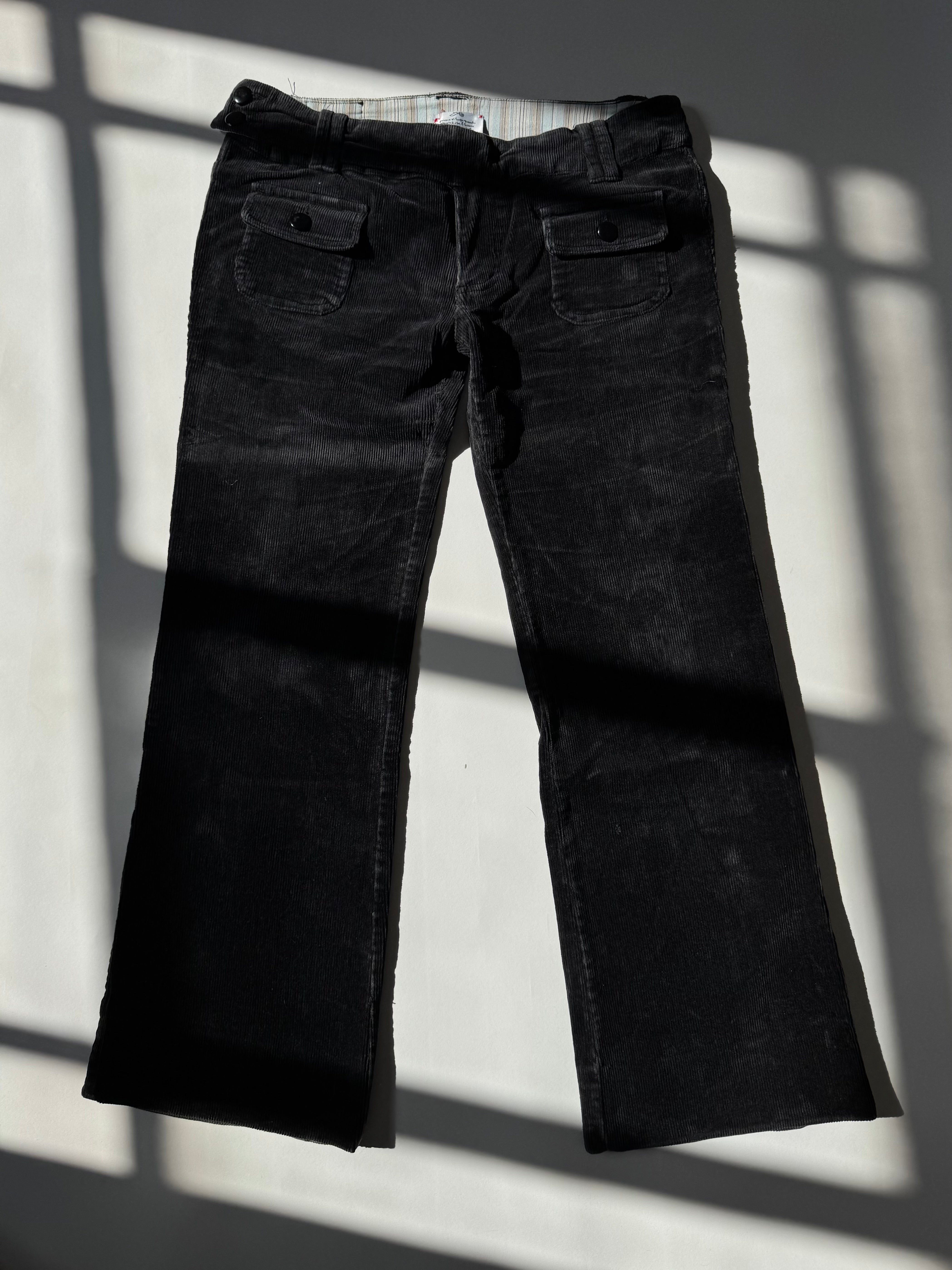 מכנסי קורדרוי שחורים (42)