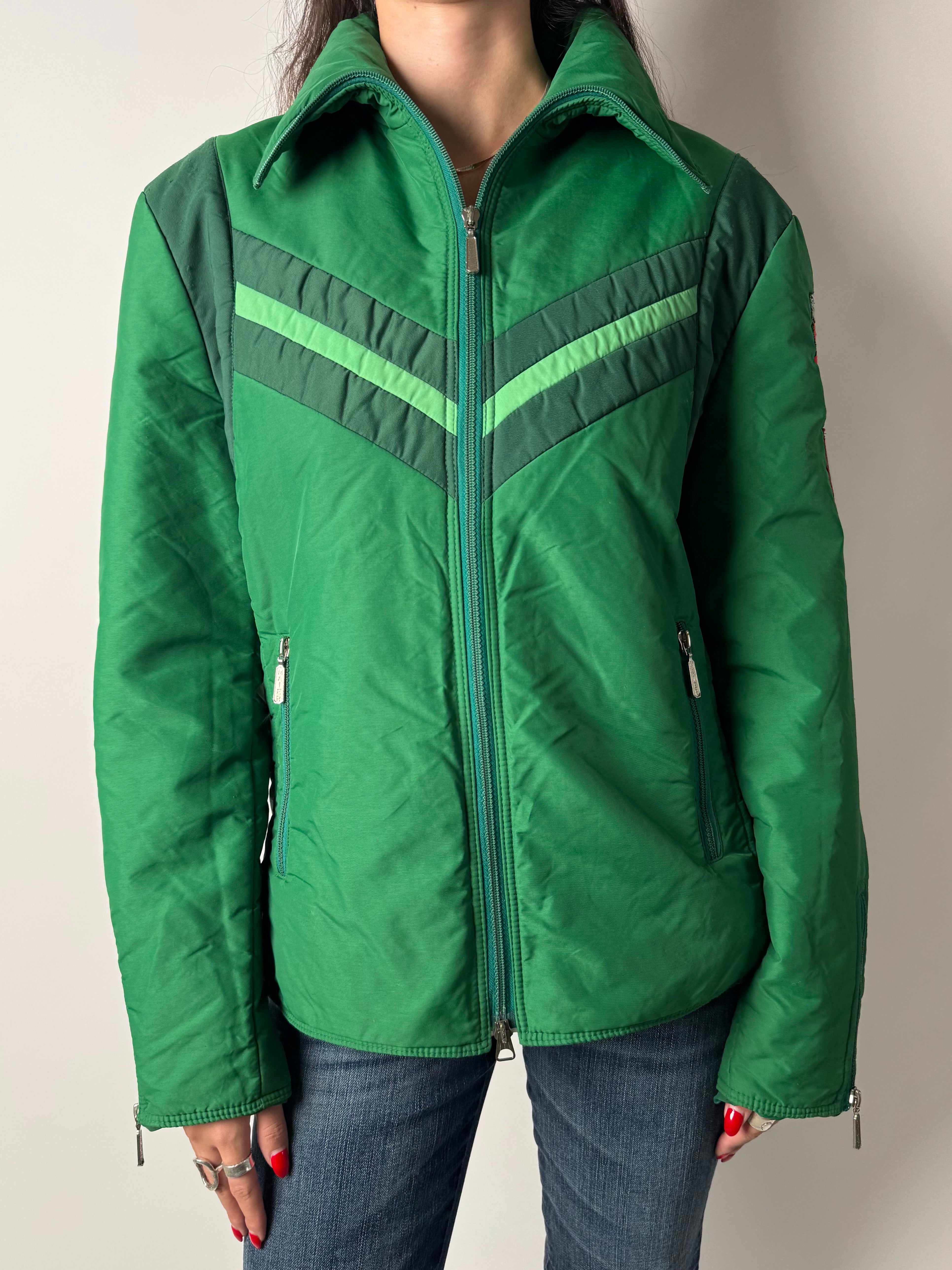 מעיל פוף ירוק (M)