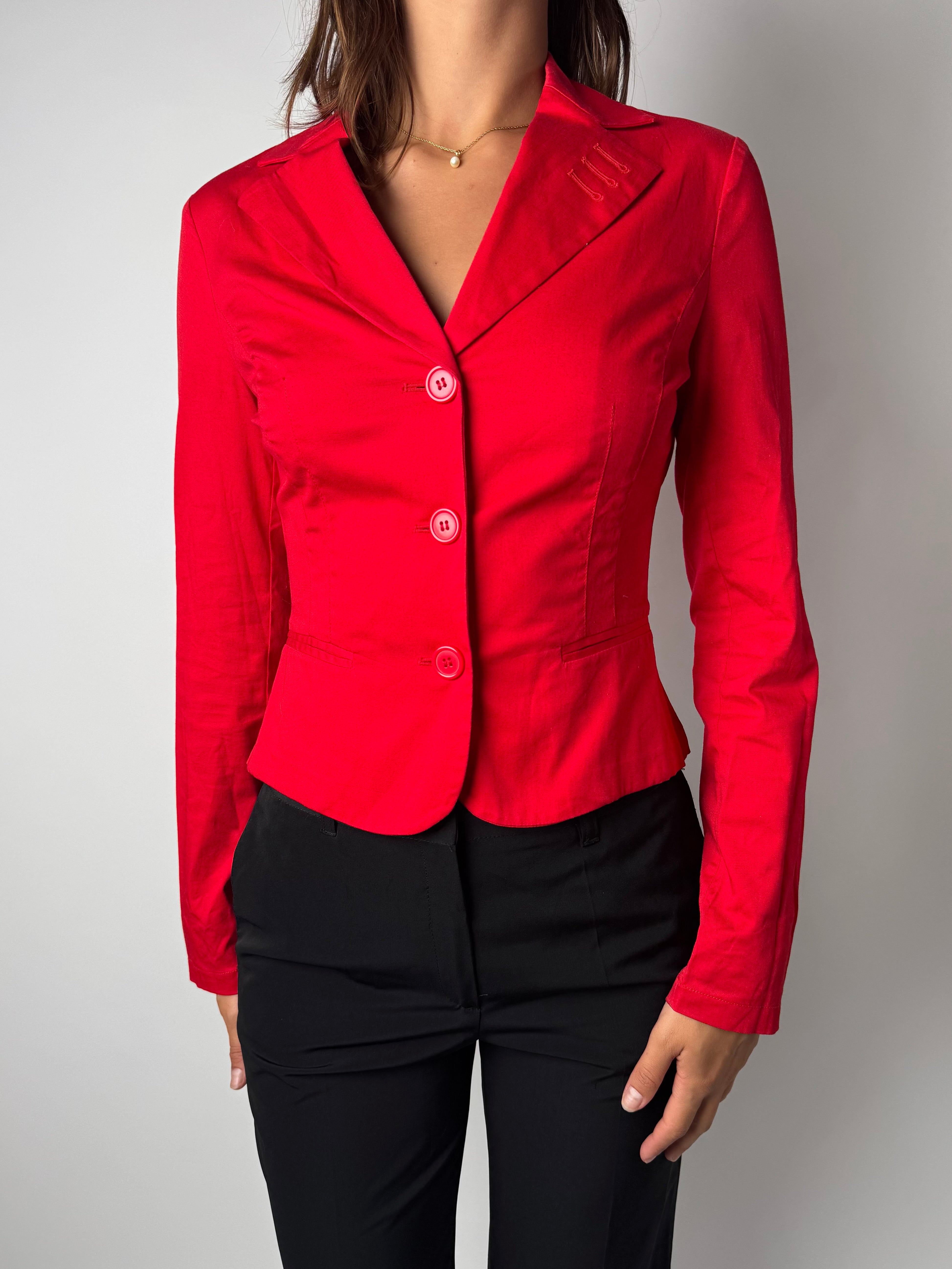 בלייזר אדום מחויט (XS-S)