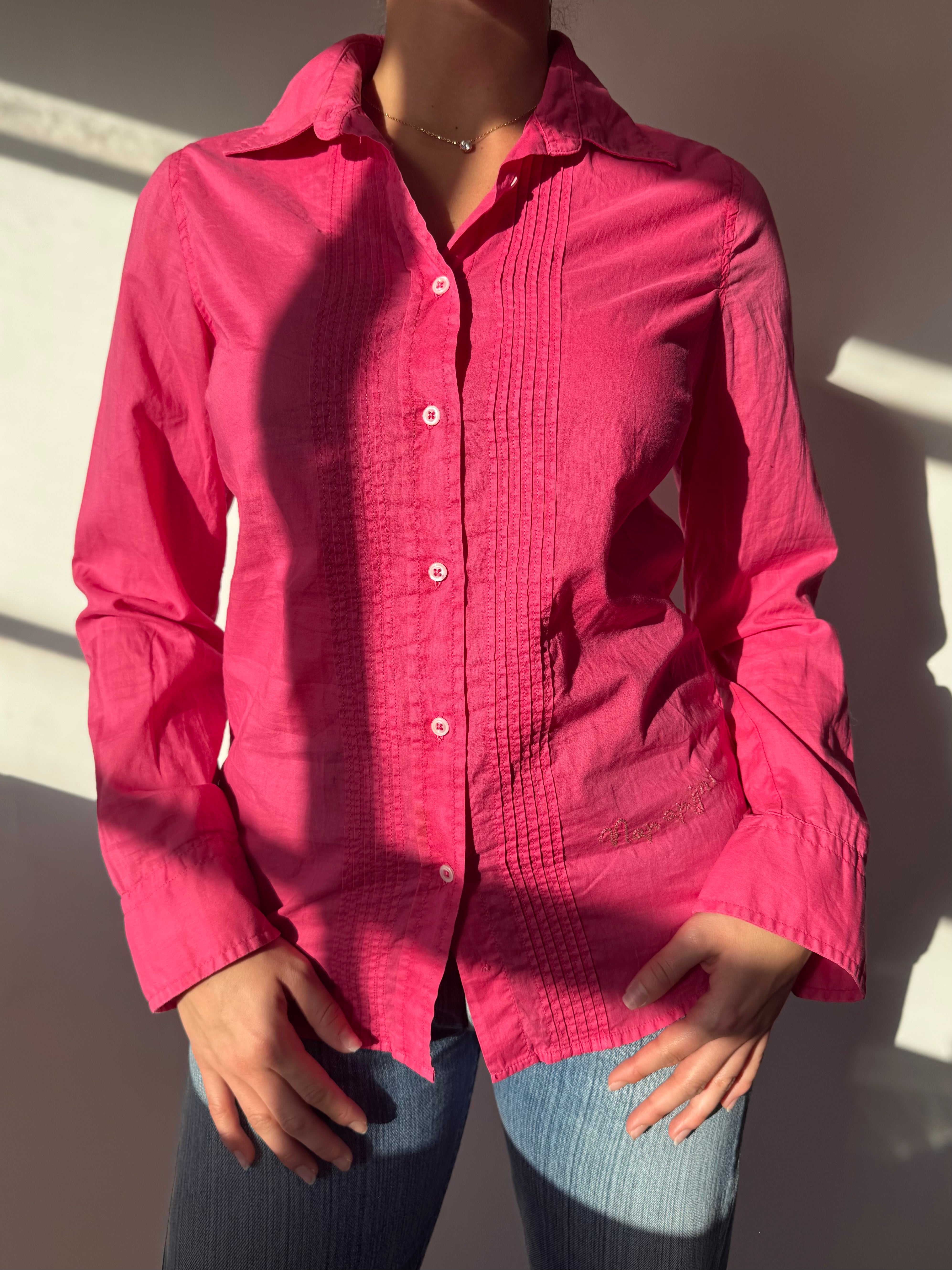 חולצה מכופתרת ורודה Napapijri (M)