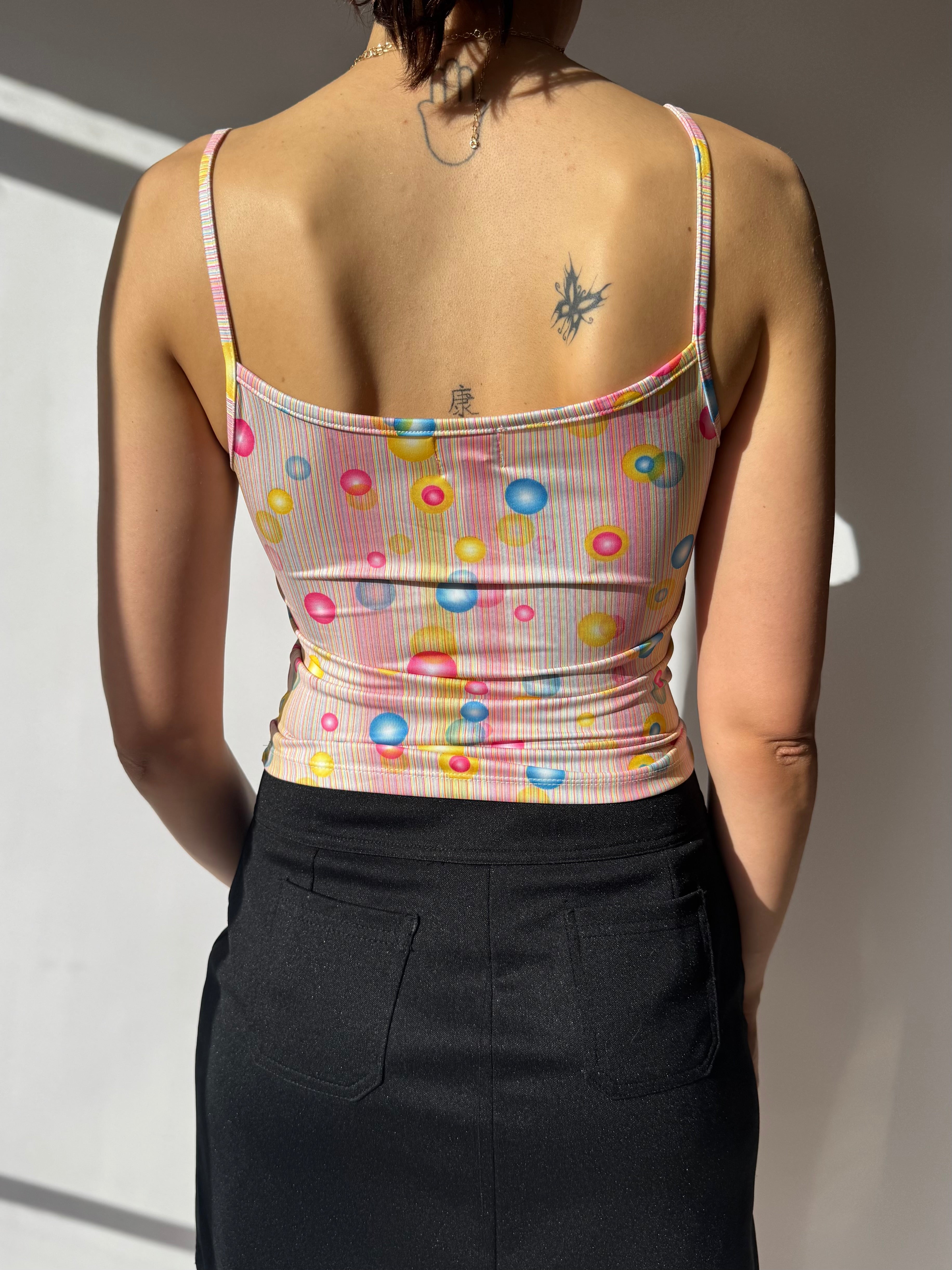 גופיית ספגטי בהדפס (M)