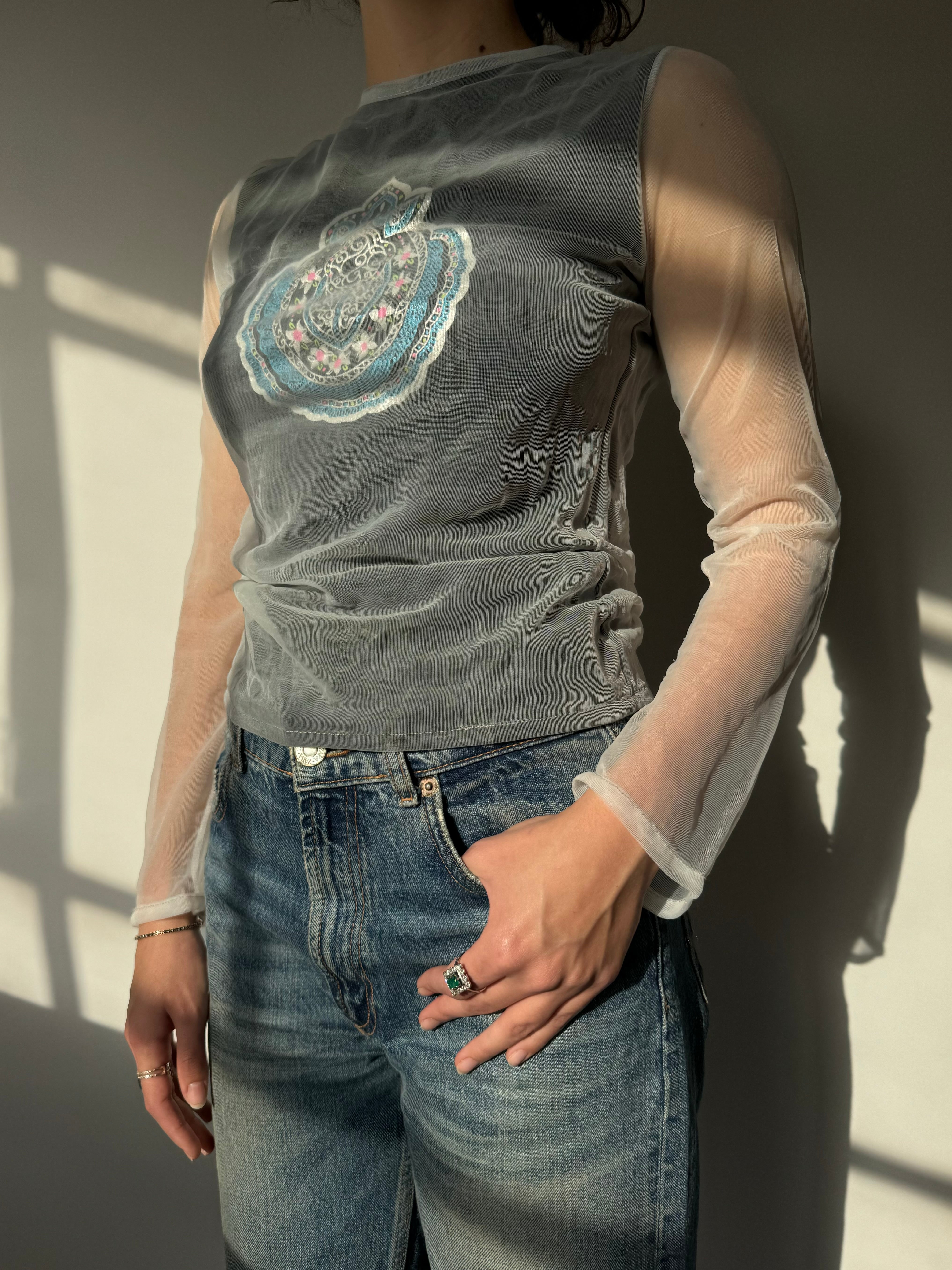 חולצת הדפס דו-שכבתית (S)