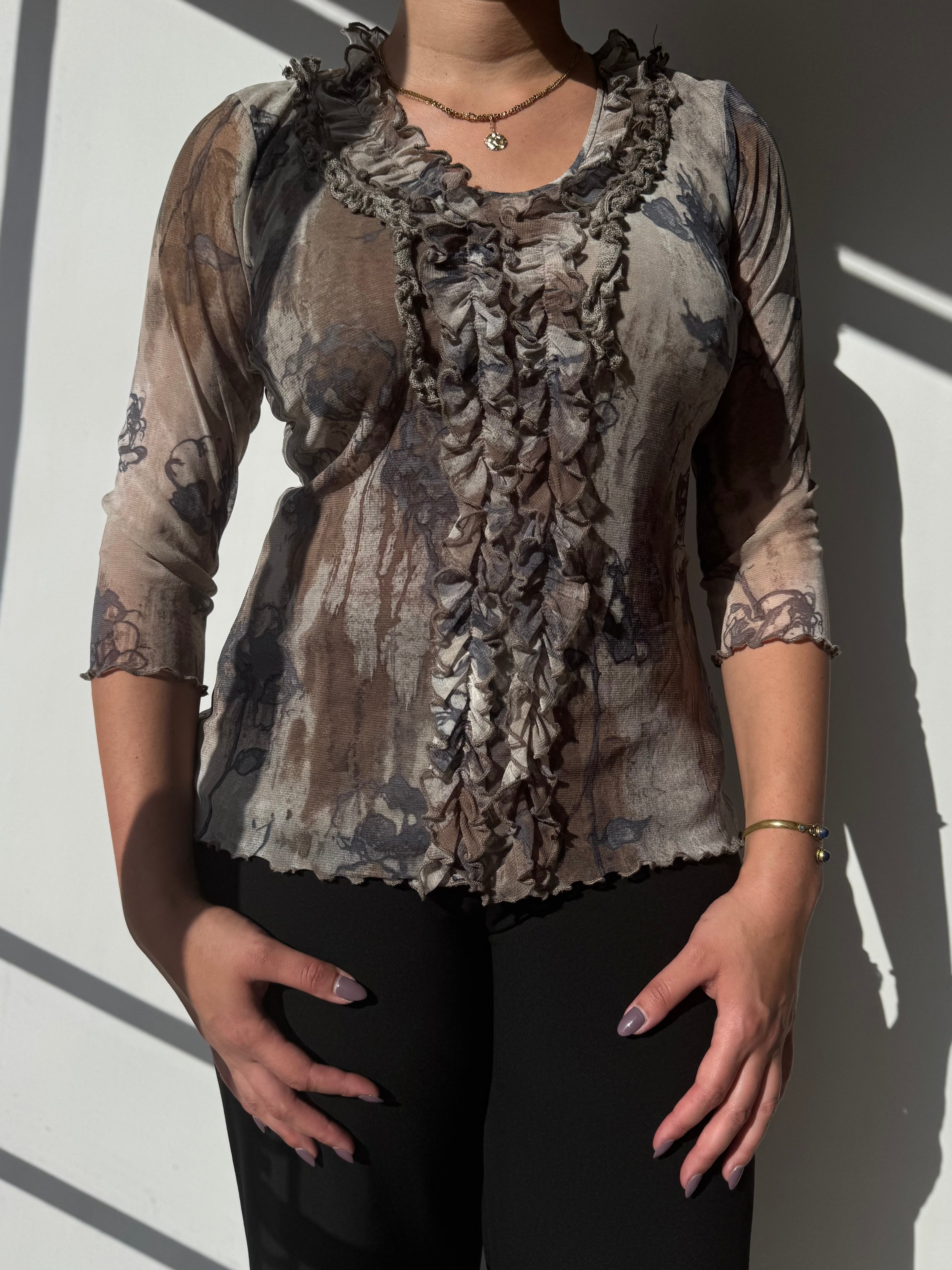 חולצה בשילוב מלמלה (L)