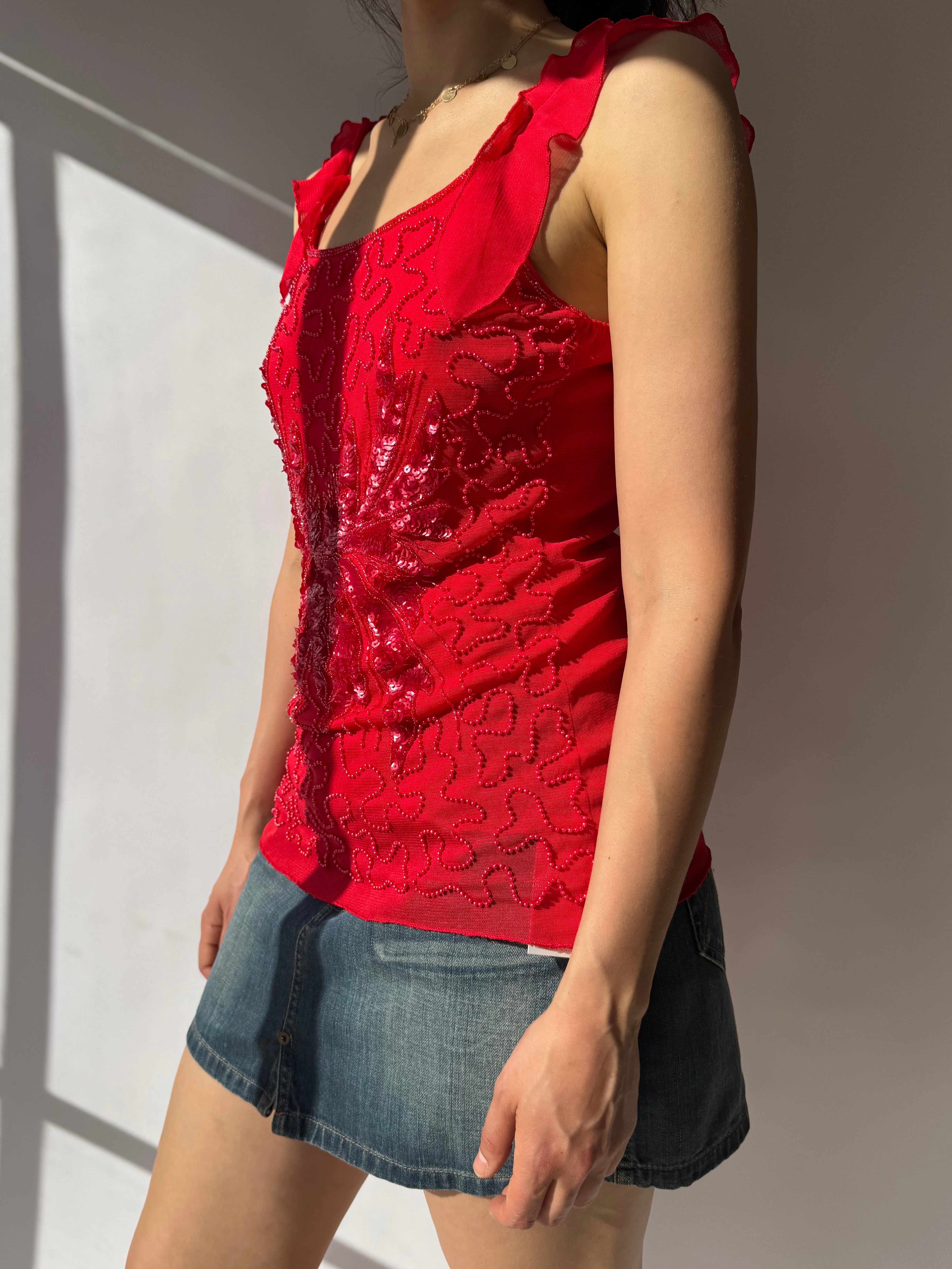 גופיית מש בשילוב חרוזים (M)