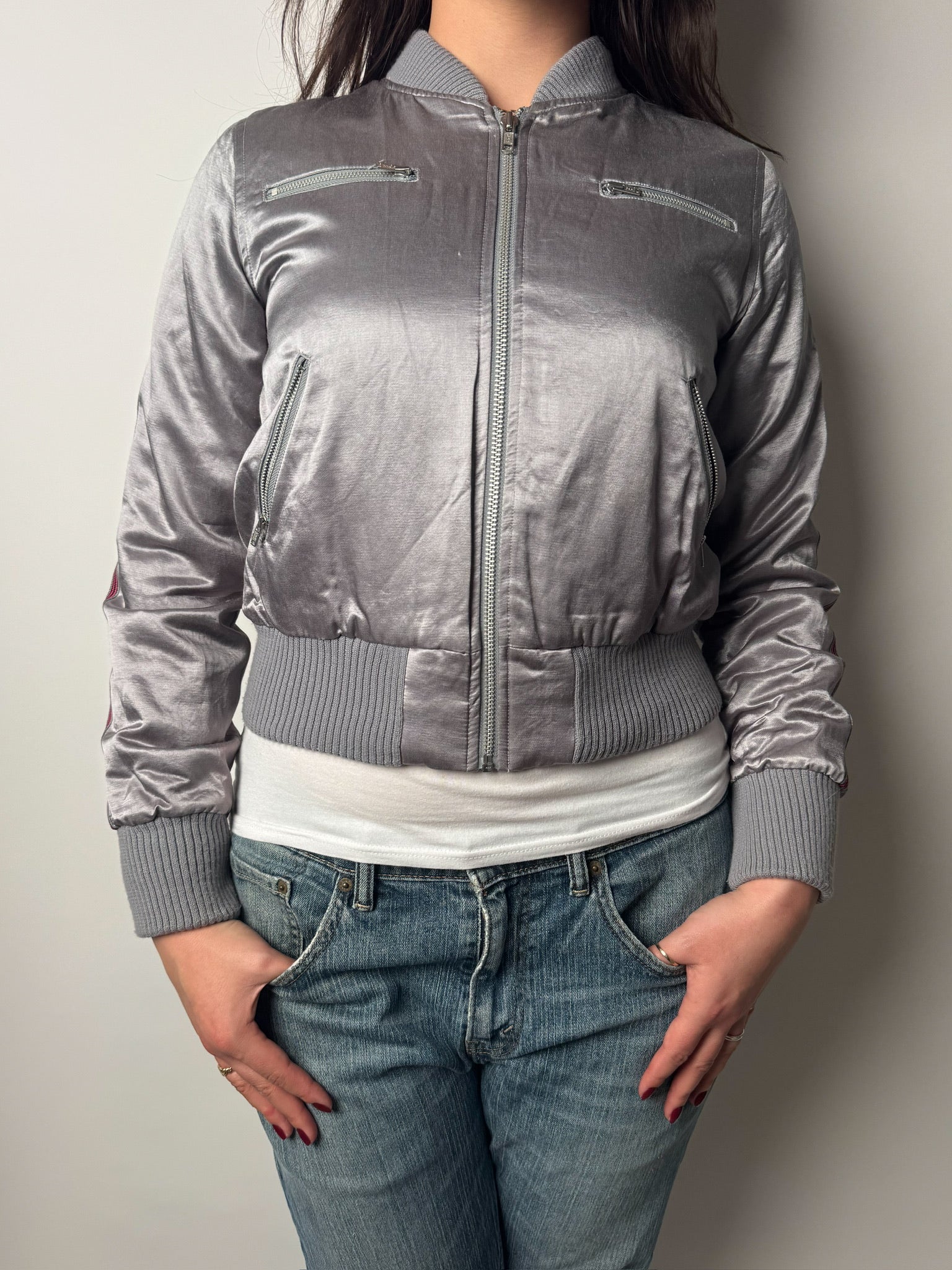 מעיל קרופ מטאלי (M)