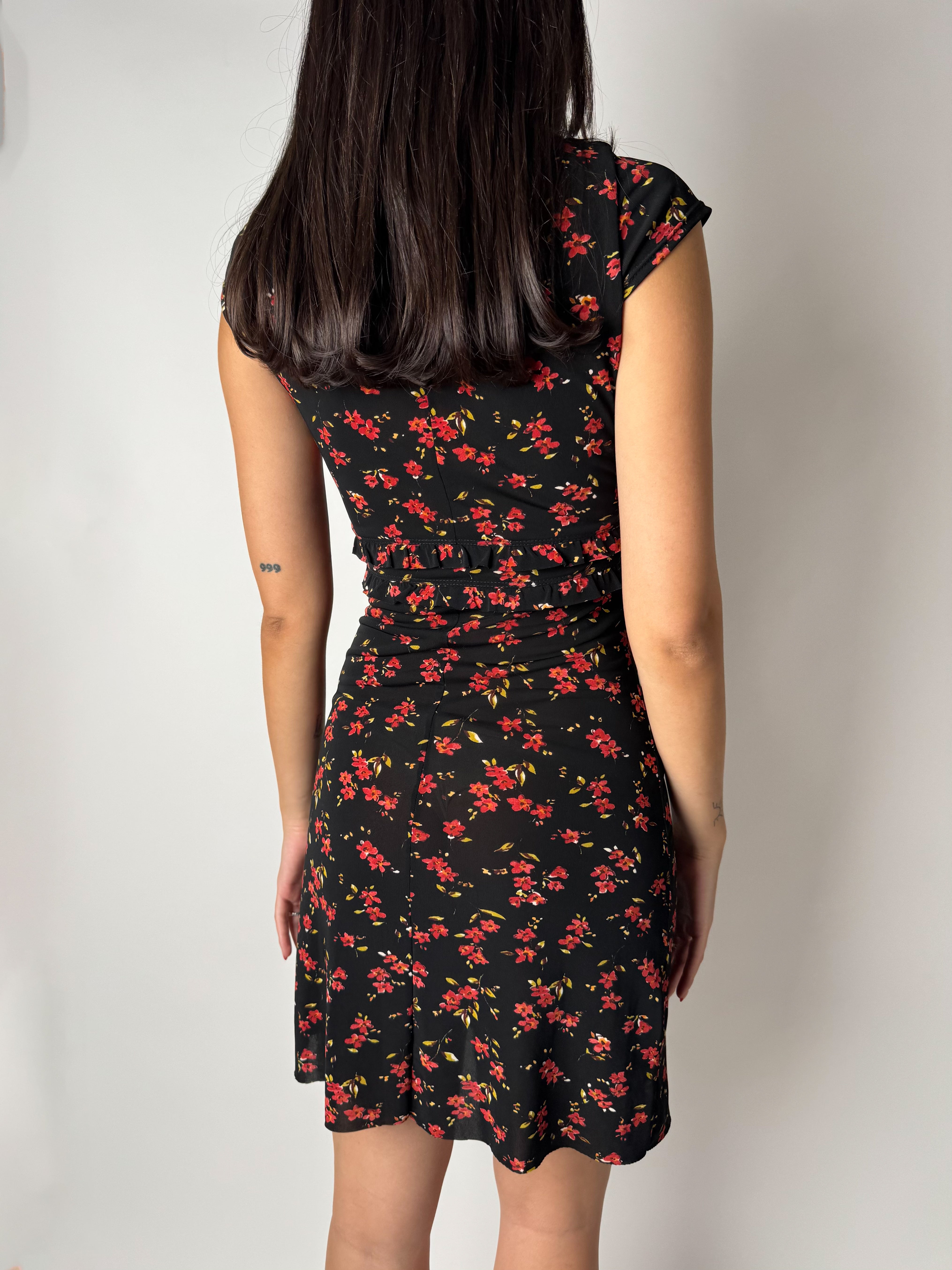 שמלת מיני בהדפס פרחוני (S)