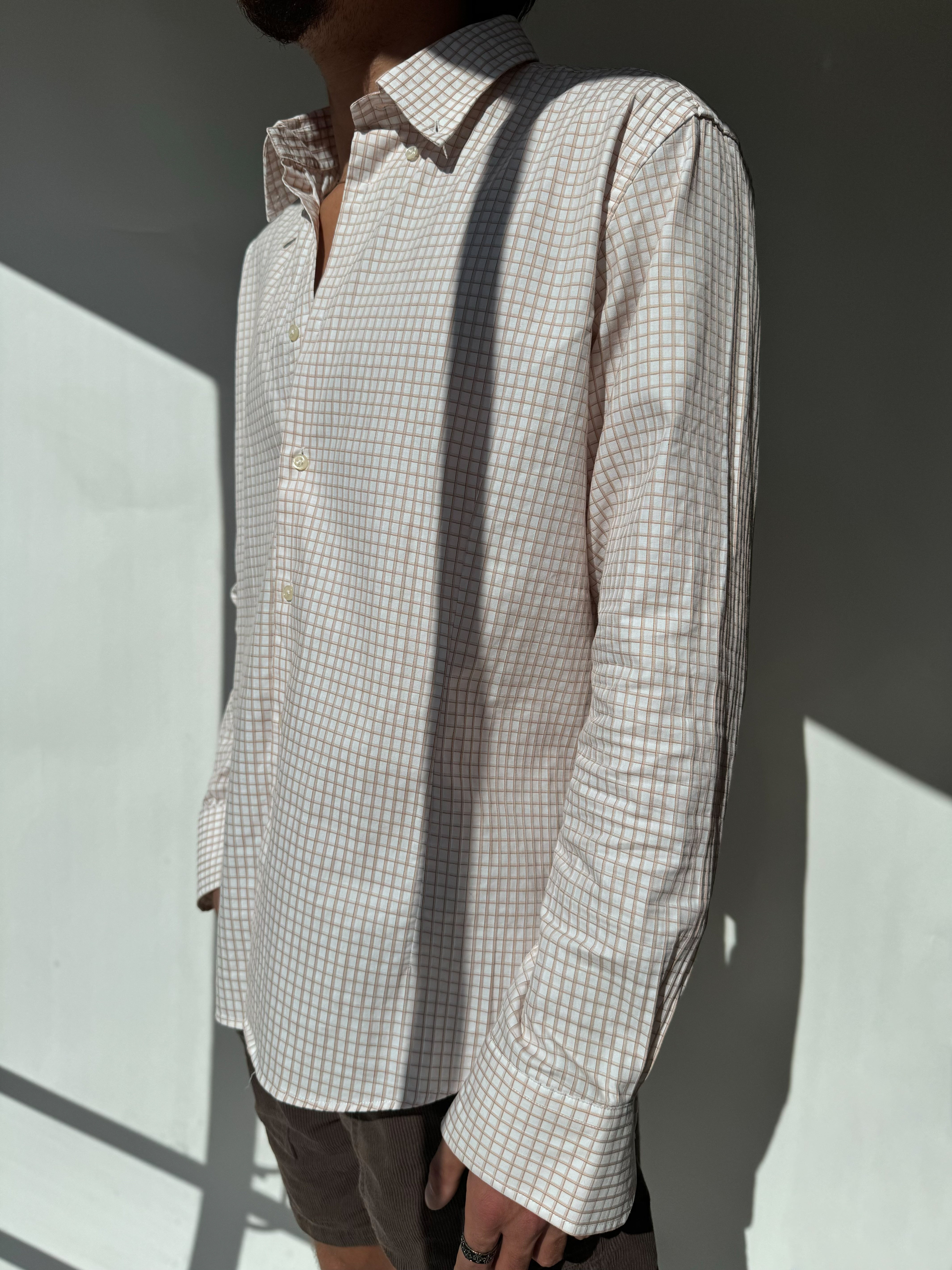 חולצה מכופתרת משבצות Pierre Cardin (L)