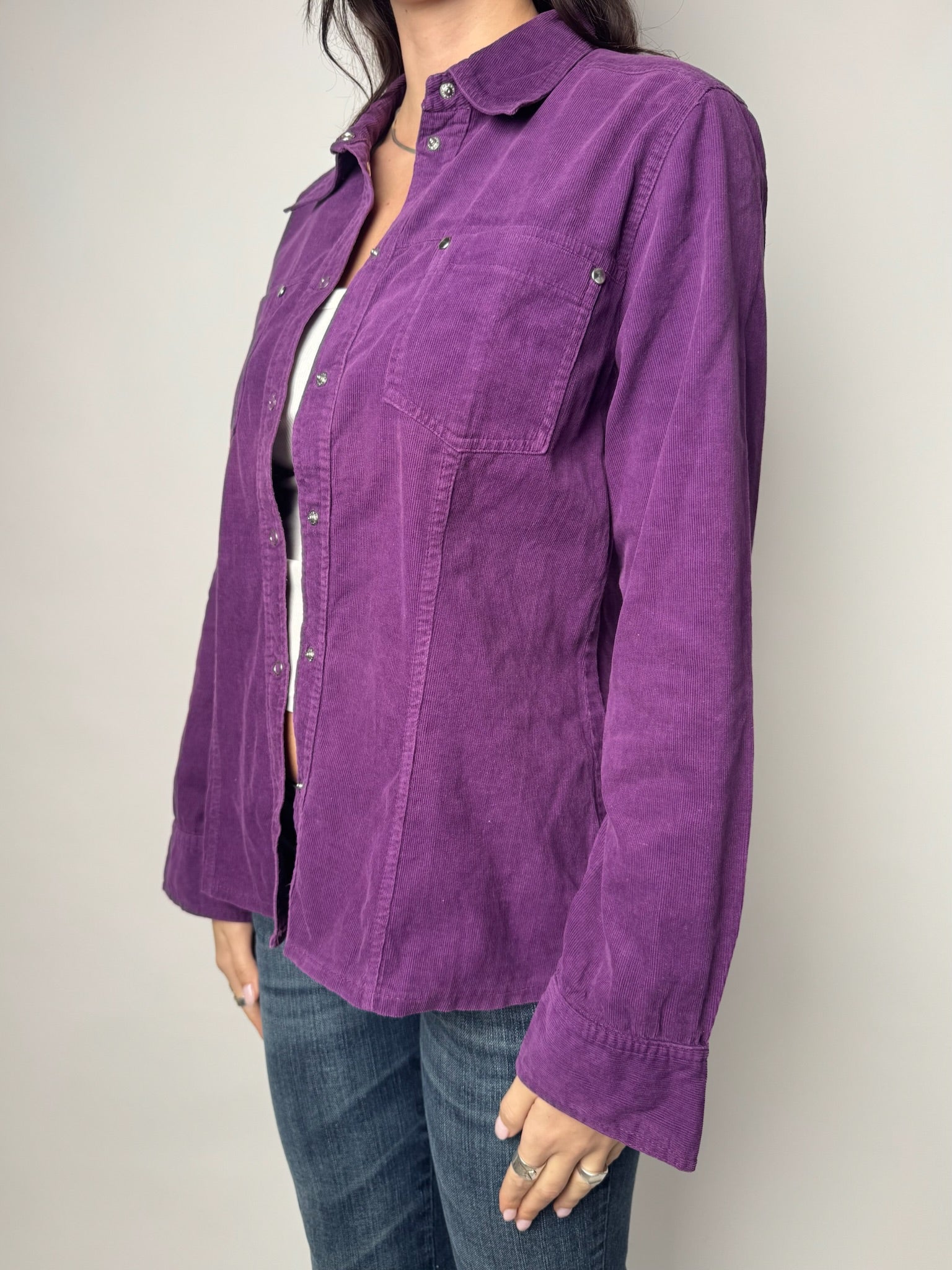 חולצה מכופתרת סגולה (M)