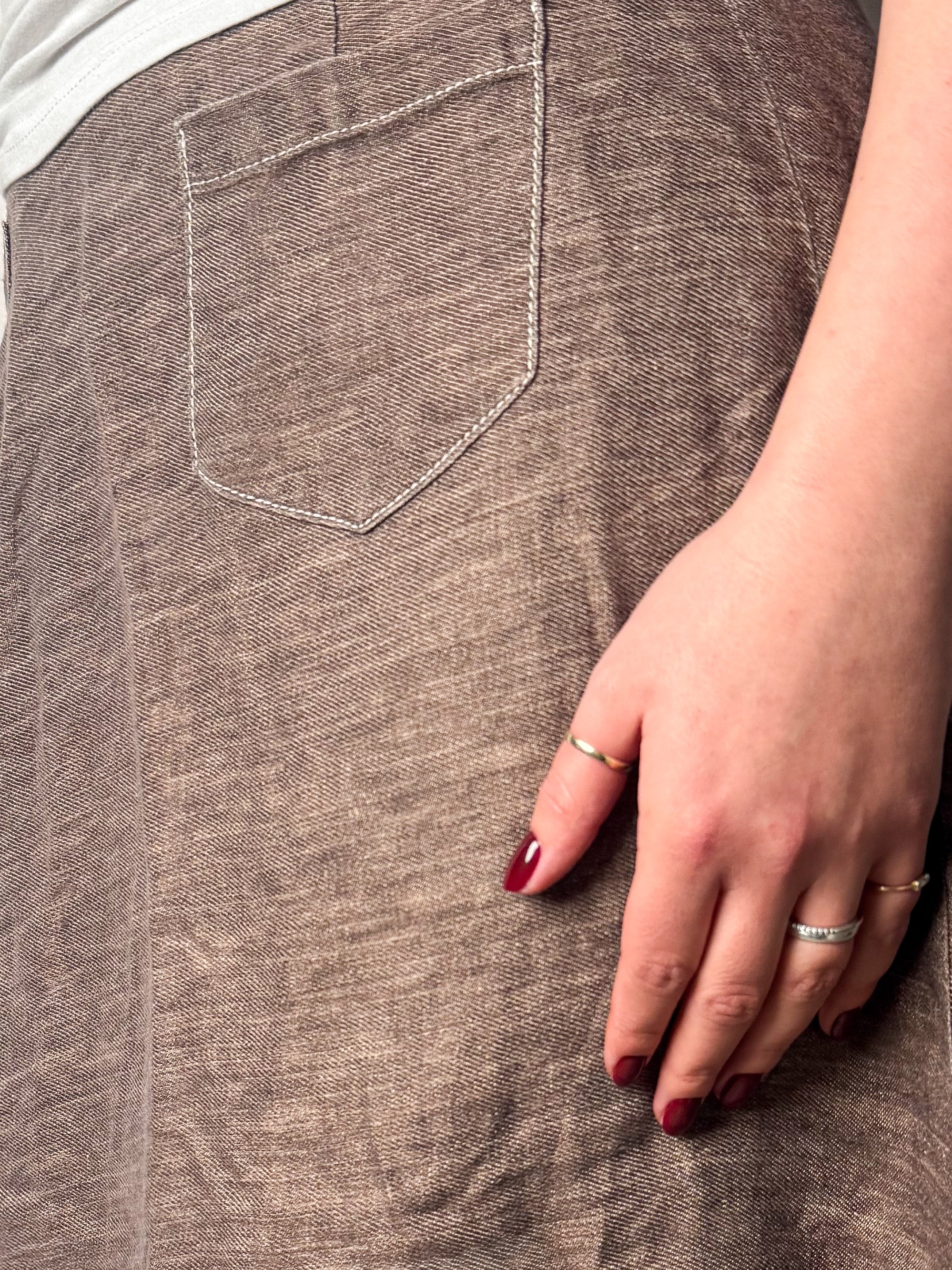 חצאית כותנה א-סימטרית (M)