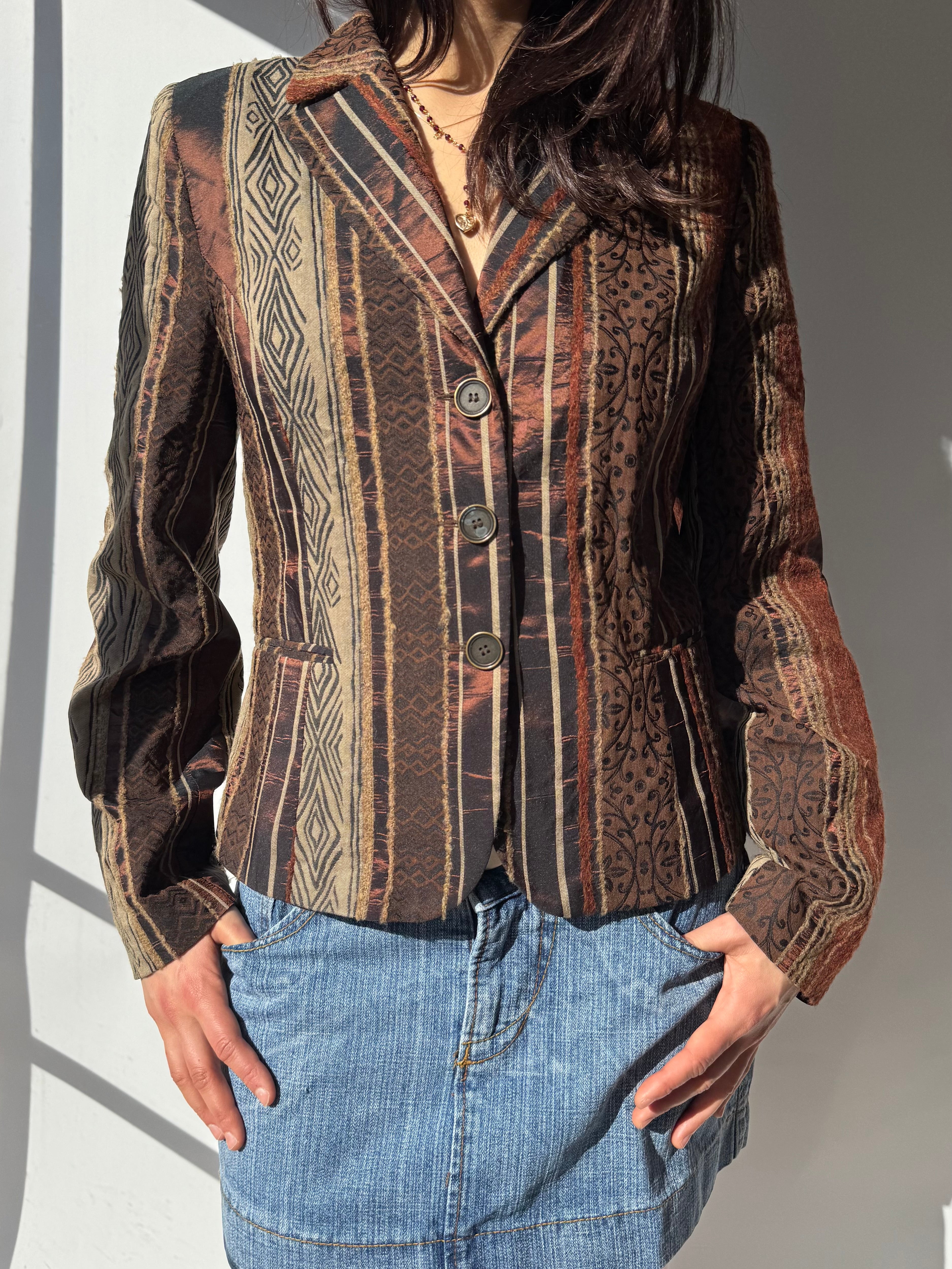 בלייזר פסים אתני (M)