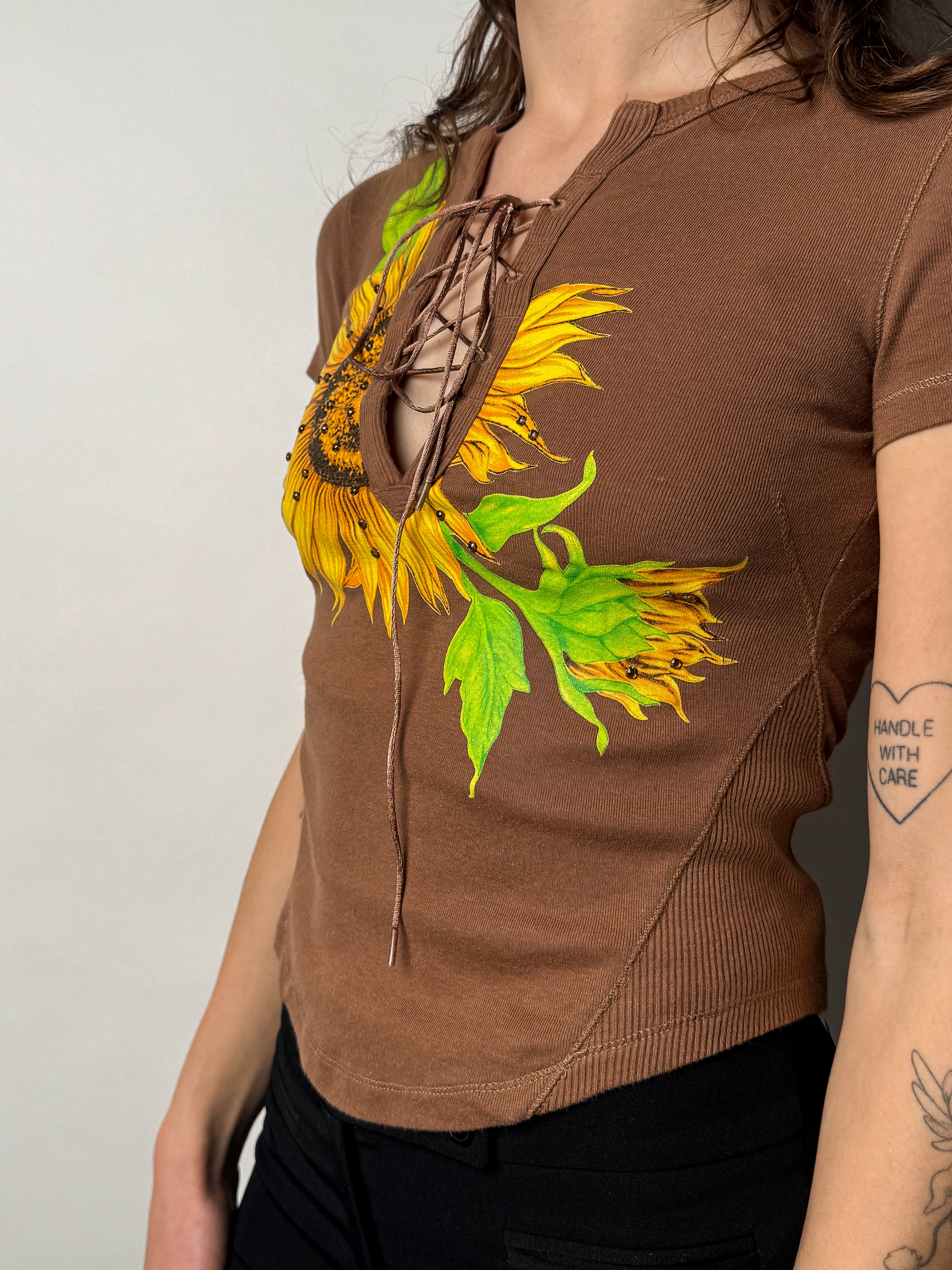 טי שרט בהדפס וקשירה (S)