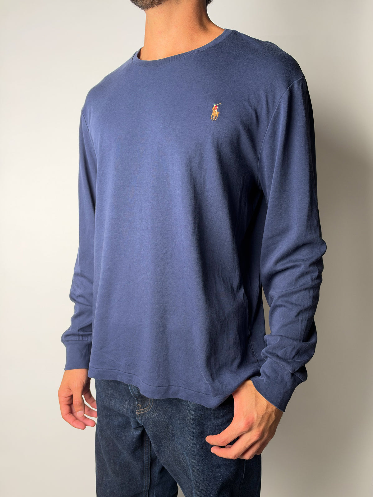 טי שרט כחולה ארוכה Polo Ralph Lauren (L)