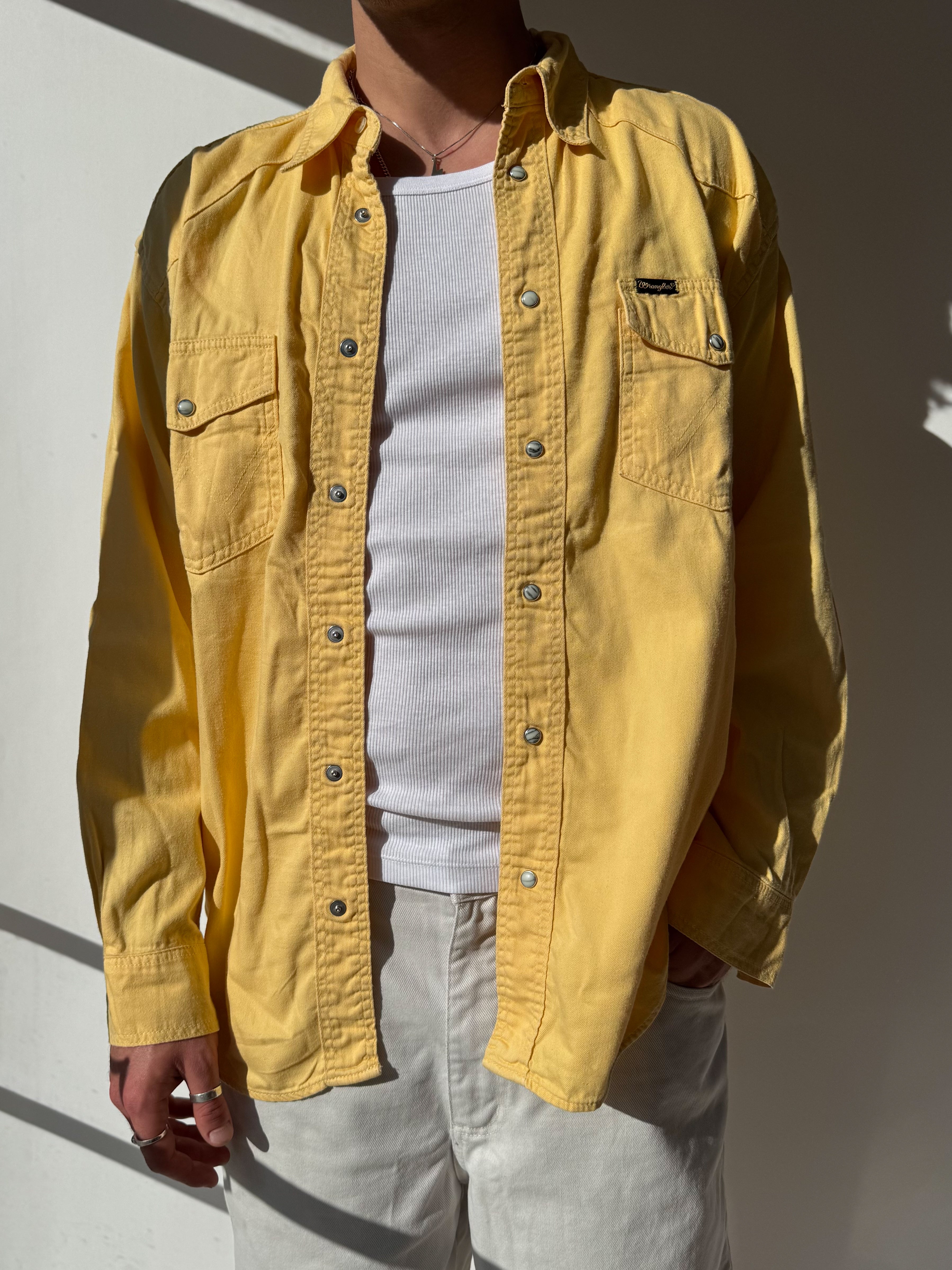 חולצה מכופתרת צהובה Wrangler (L)