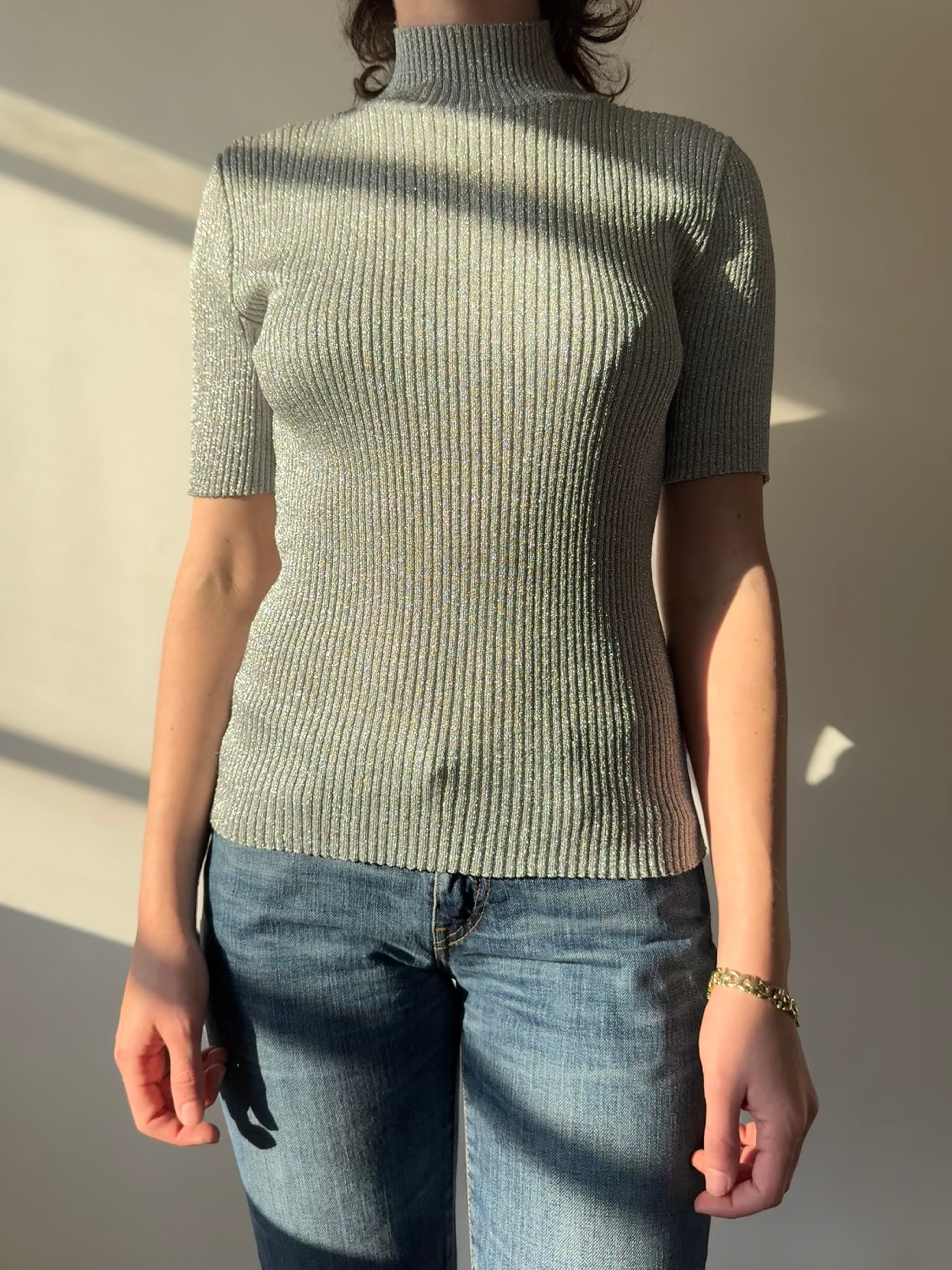 חולצת ריב מנצנצת (S) Stefanel