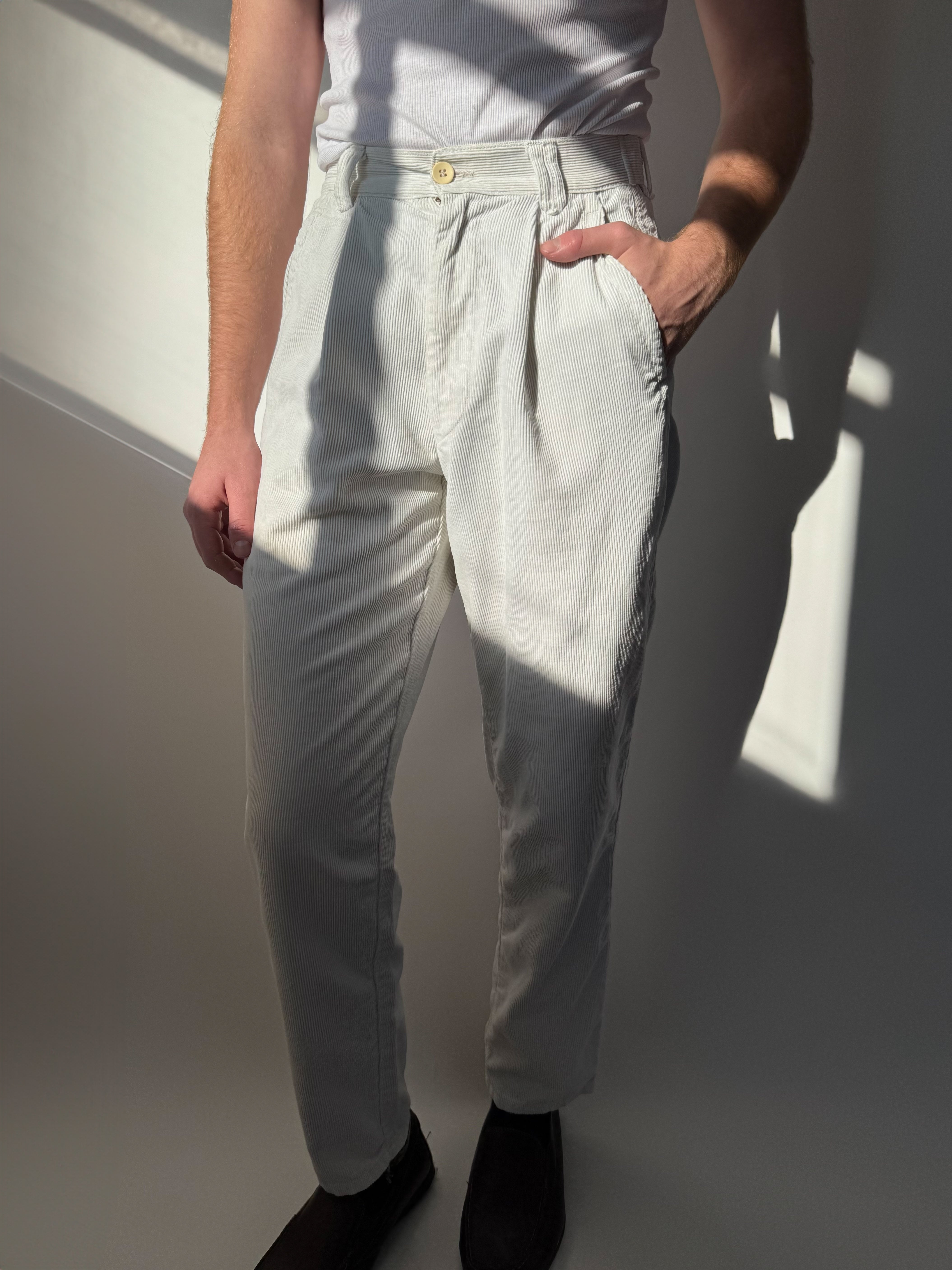 מכנסי קורדרוי לבנים (40)