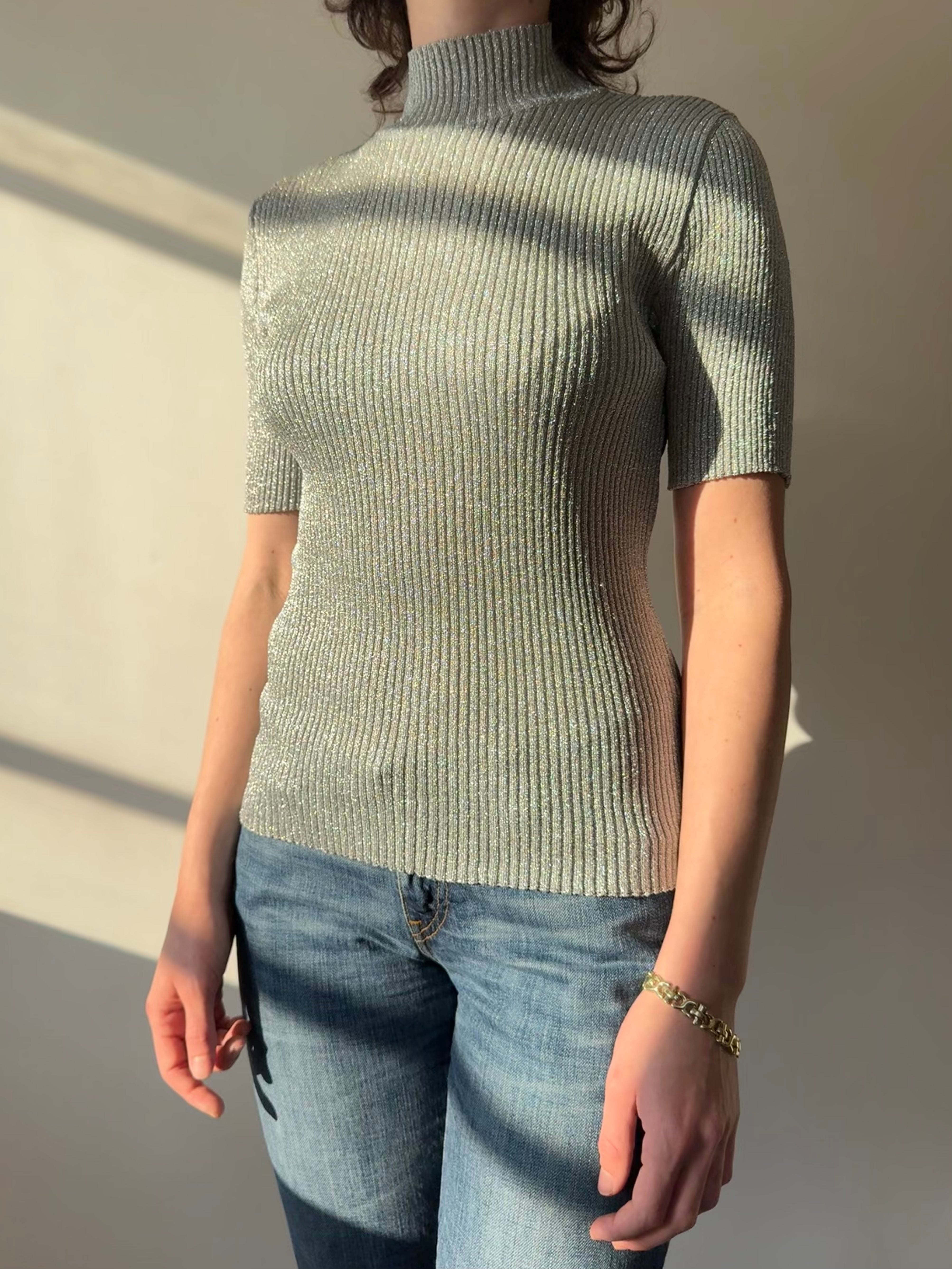 חולצת ריב מנצנצת (S) Stefanel