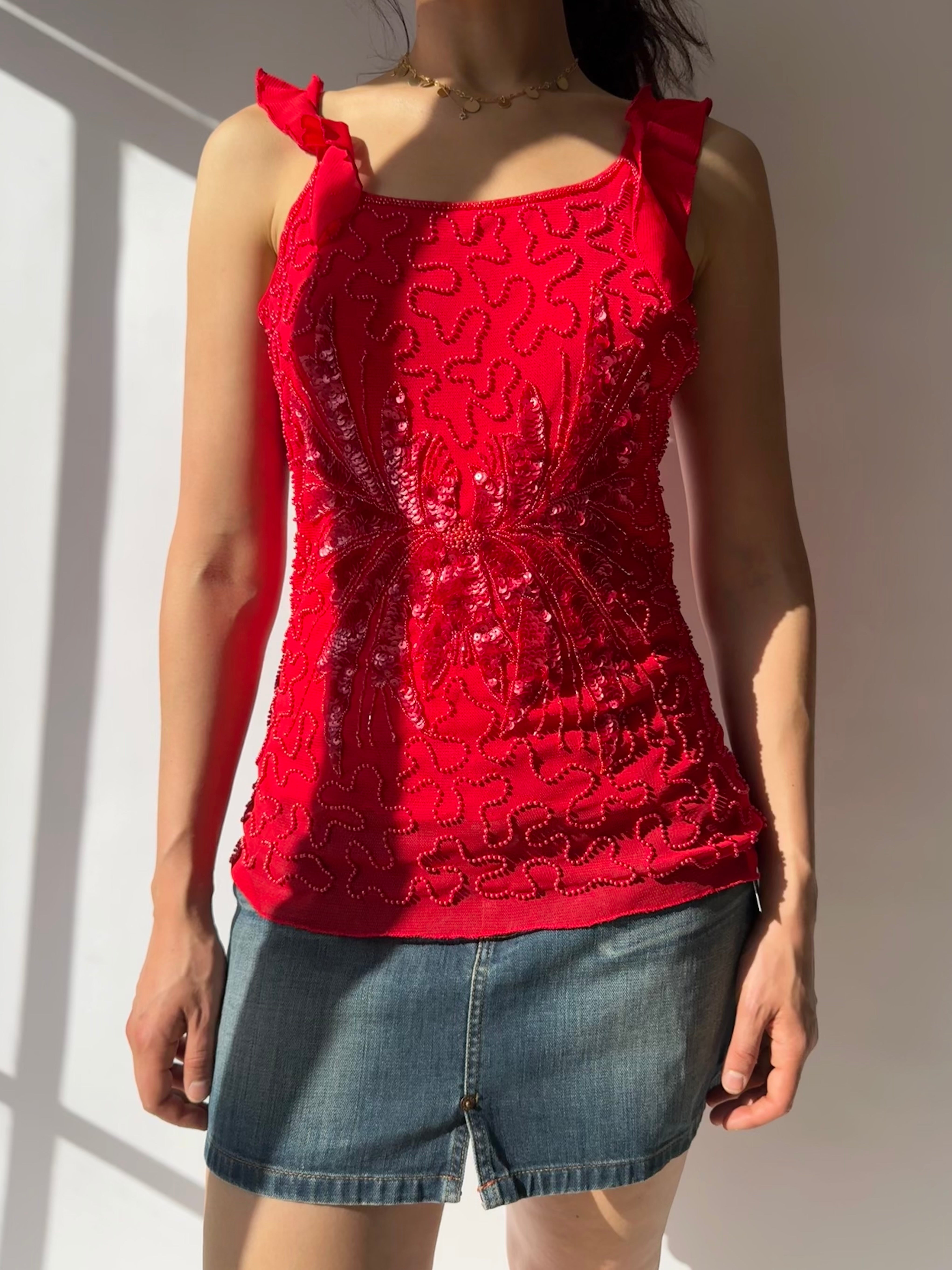 גופיית מש בשילוב חרוזים (M)