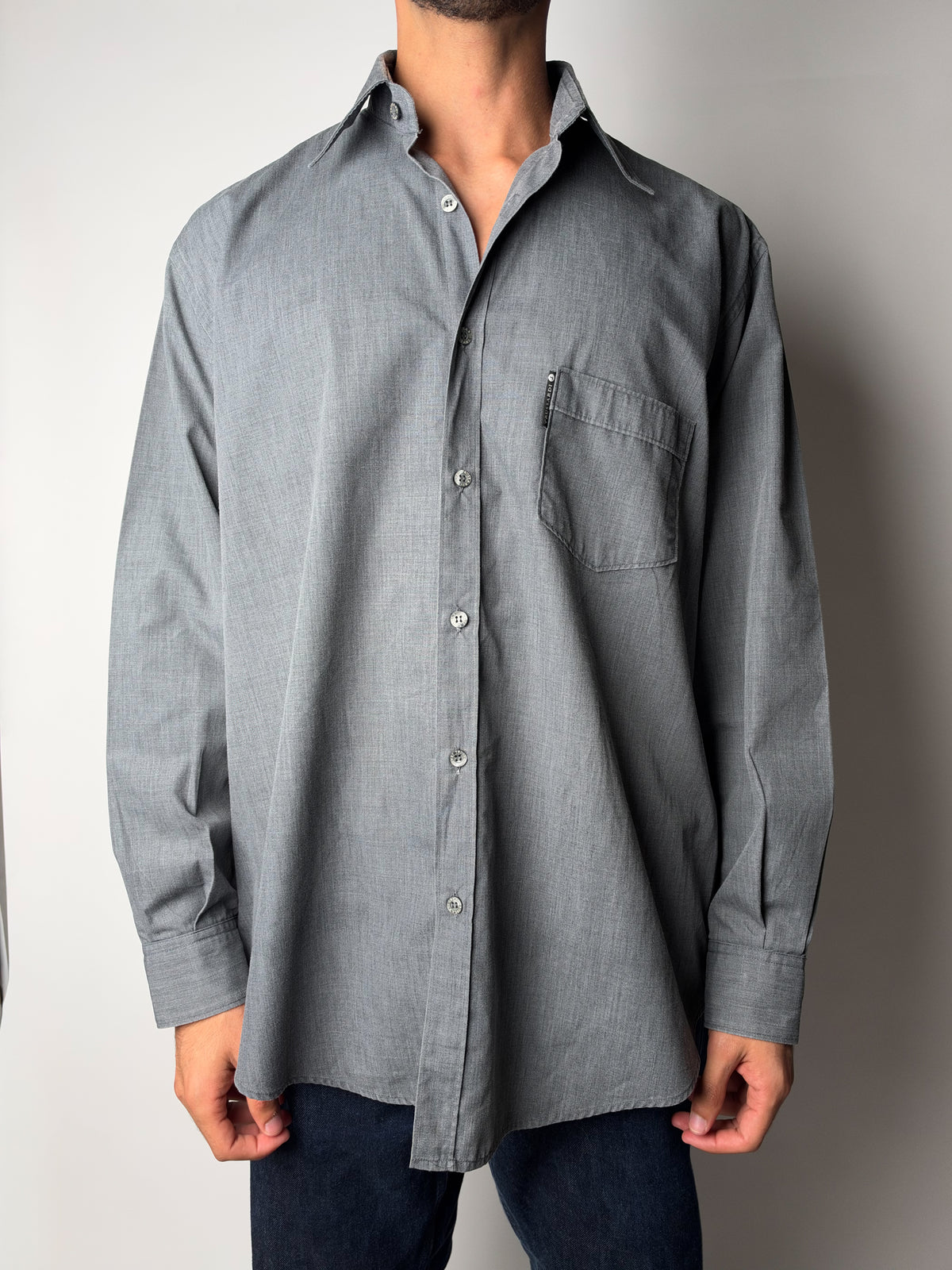חולצה מכופתרת אפורה Trussardi (XL)